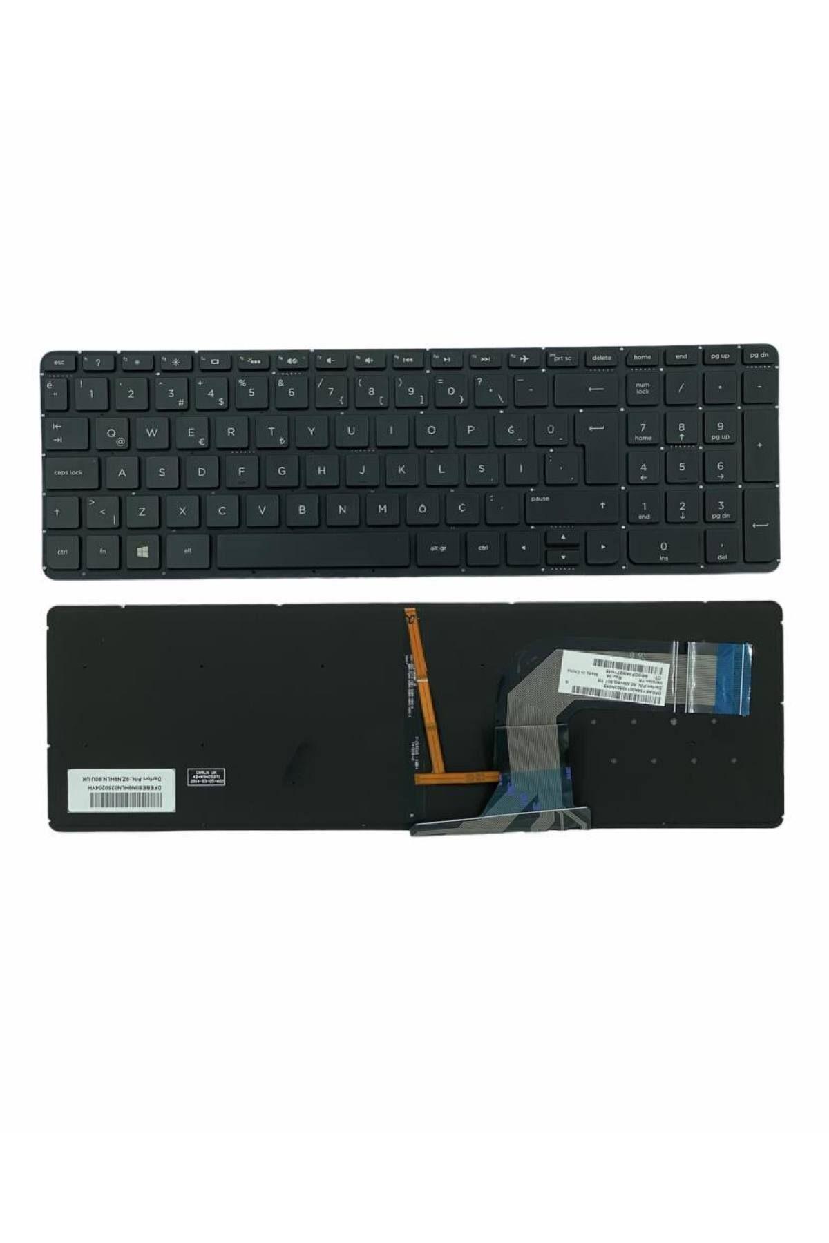 Hp ile Uyumlu Pavilion 15-P030St (J2S69Ea), 15-P030St (J2S69Ea)  Notebook Klavye Işıklı Siyah TR
