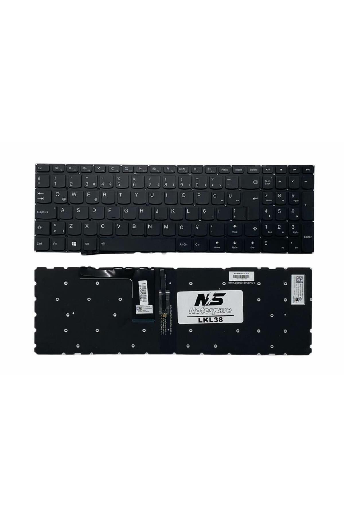Lenovo ile Uyumlu IP310-15IKB, IP310-15ISK Notebook Klavye Işıklı Siyah TR