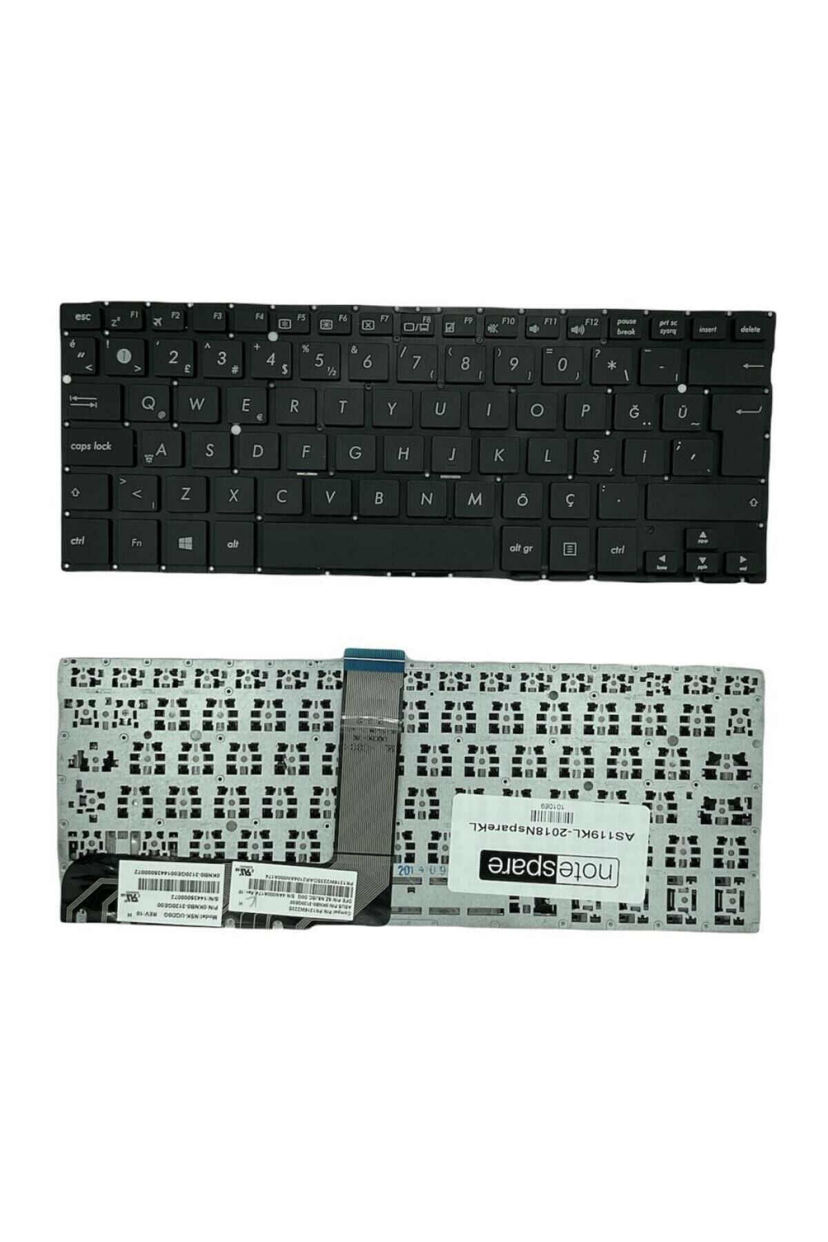 Asus ile Uyumlu 0KNB0-3120GE00, 0KNB0-3120TU00, NSK-UQD0T Notebook Klavye Siyah TR