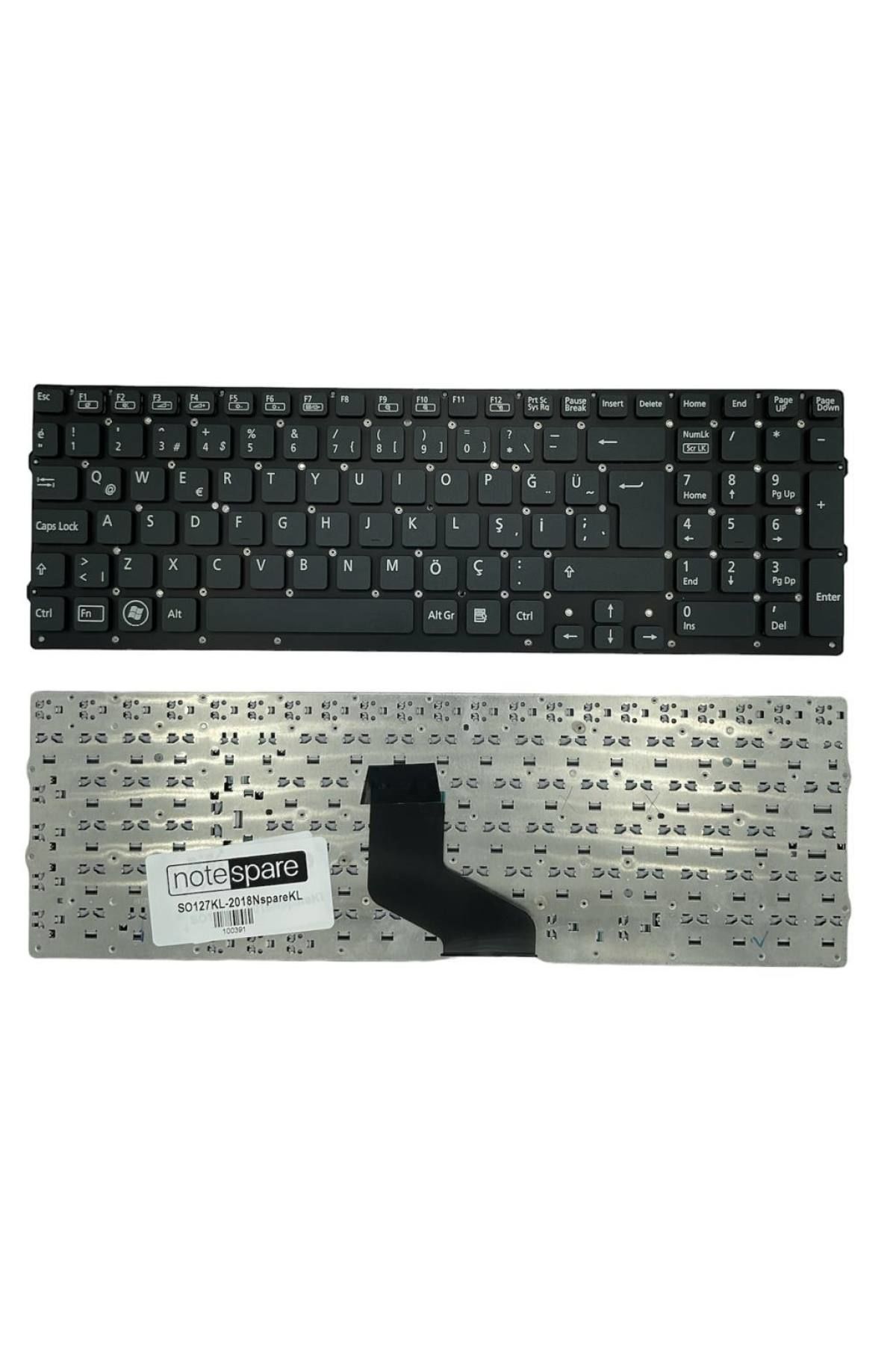Sony ile Uyumlu VPCF219FC, VPC-F219FC, VPCF219FC/BI, VPC-F219FC/BI Notebook Klavye Siyah TR