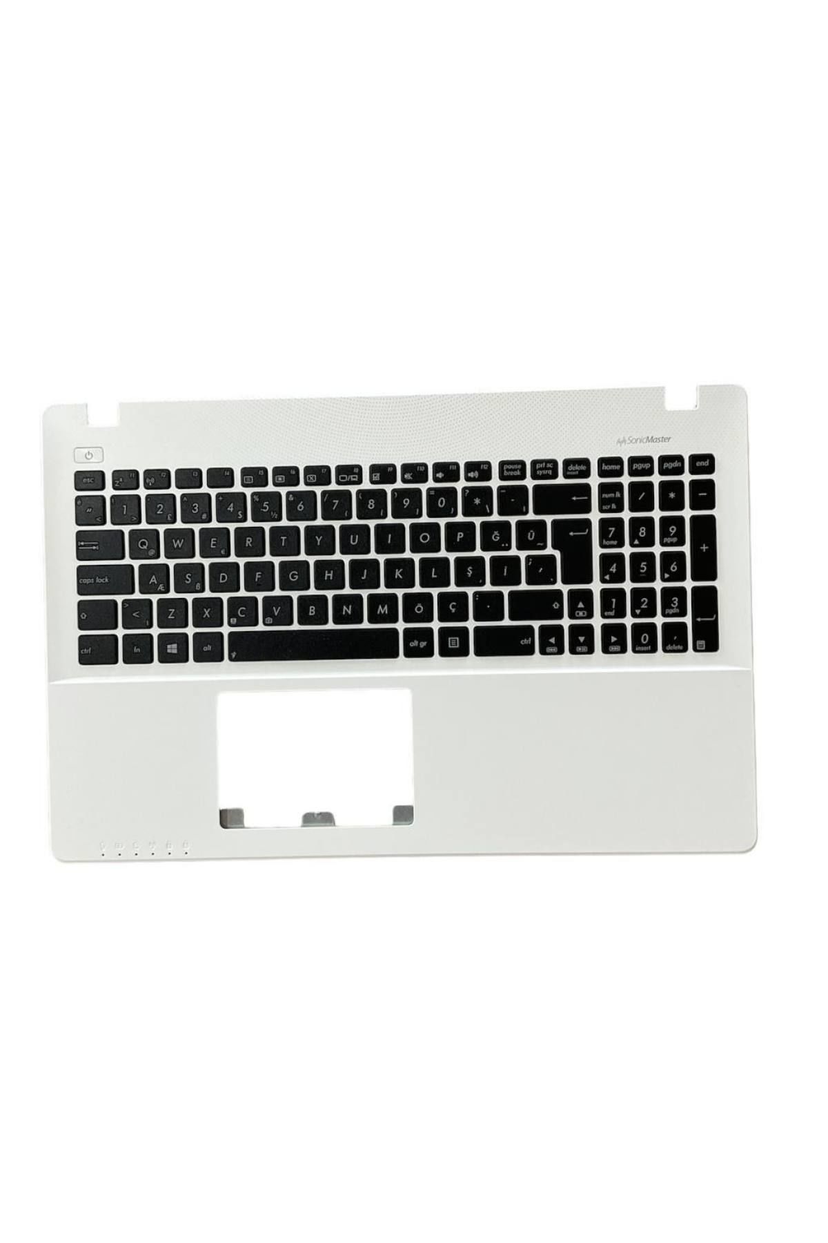 Asus ile Uyumlu X550JK-XO012D, X550JX-XX097H, X550JX-XX099D Üst Kasa Klavye Beyaz TR
