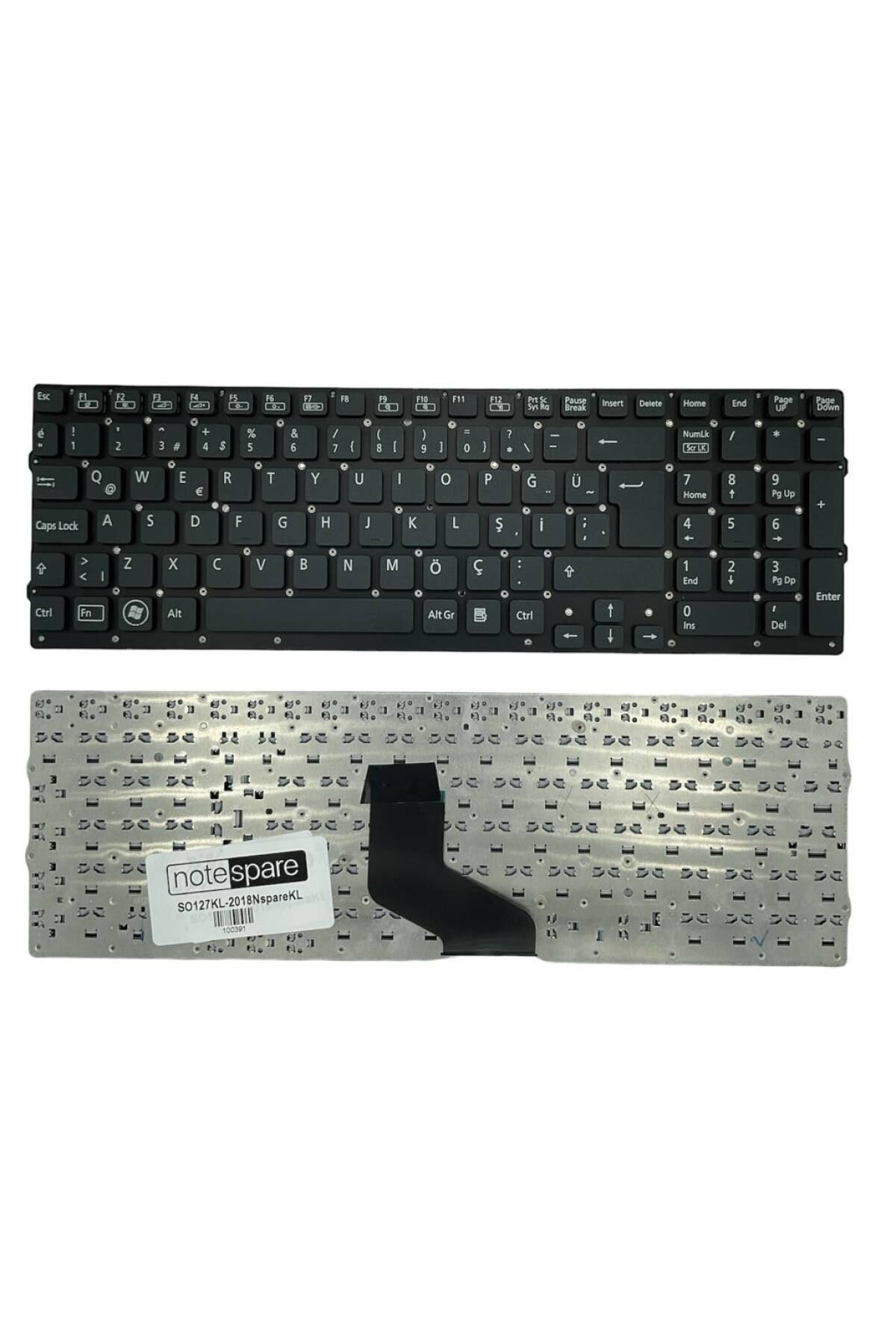 Sony ile Uyumlu VPCF224FDB, VPC-F224FDB, VPCF226FJ/S, VPC-F226FJ/S Notebook Klavye Siyah TR