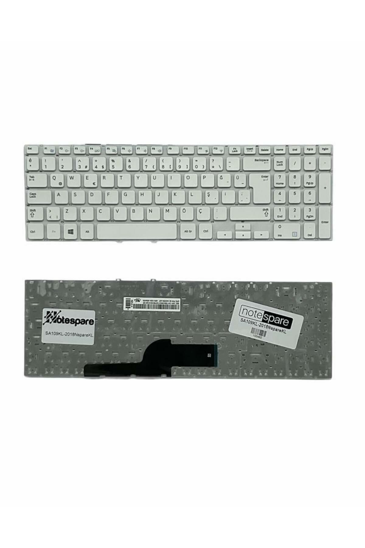 Samsung ile Uyumlu NP355E5C-A02TR, NP355E5X-A01TR, NP355V5C-S03TR Notebook Klavye Beyaz TR