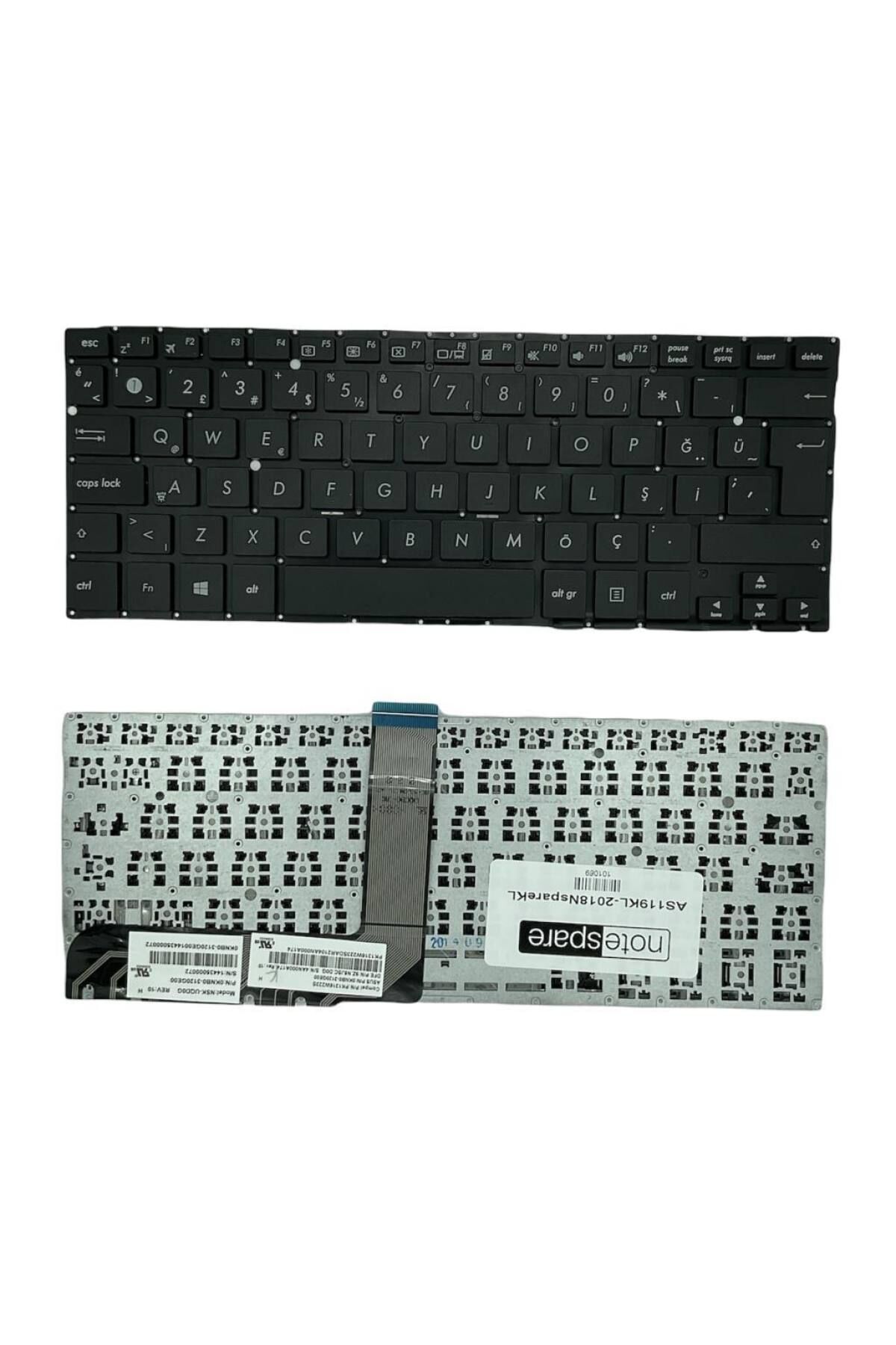 Asus ile Uyumlu Vivobook Flip Q304, Q304U, Q304UA, Q304UAK, Q304UJ Notebook Klavye Siyah TR