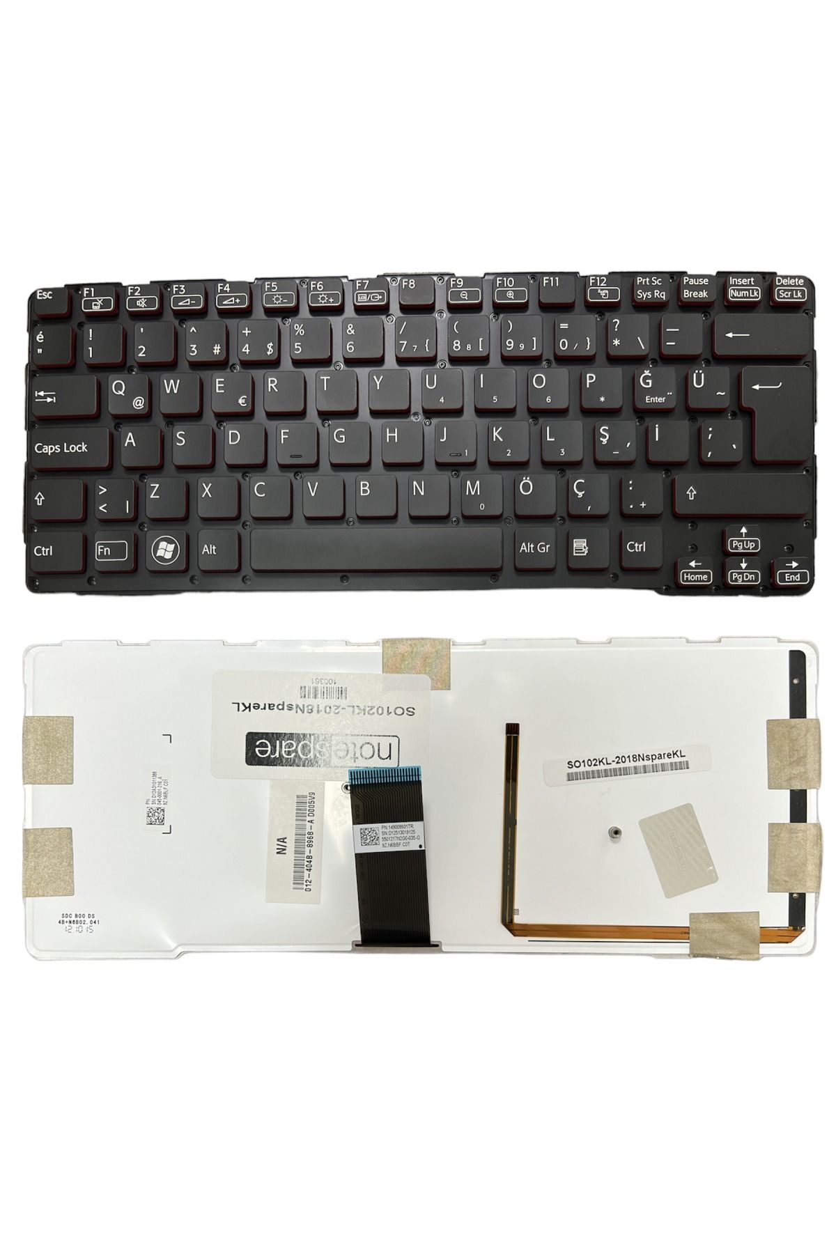 Sony ile Uyumlu Vaio SVE-14A1M, SVE-14A1M6EW, SVE-14A1S Notebook Klavye Işıklı Siyah TR