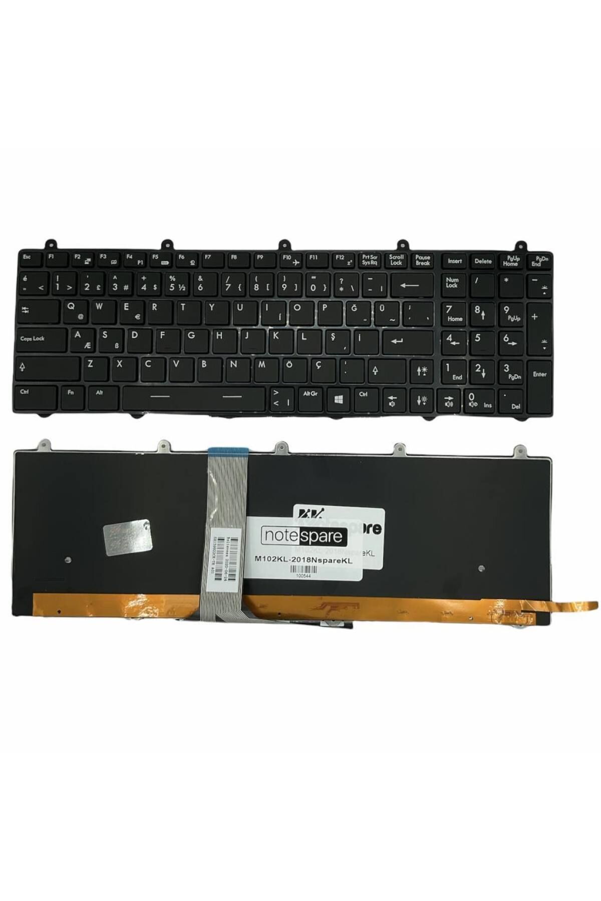 Msi ile Uyumlu GE70 2PE, GE70 2PE-458TR, GE70 2PE-459XTR Notebook Klavye Işıklı Siyah TR
