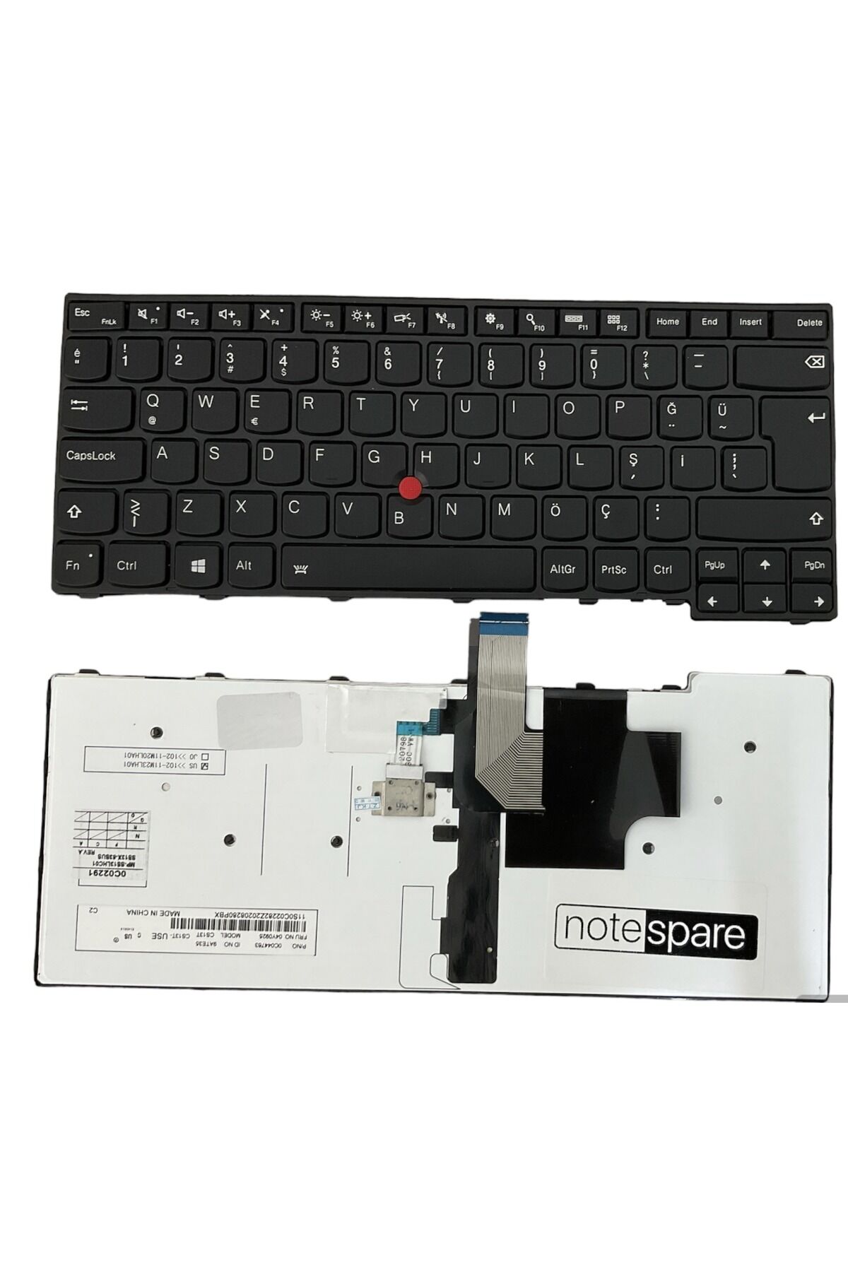 Lenovo ile Uyumlu 00HW837, 00HW865, 00HW867, 00HW904 Klavye Işıklı Siyah TR Versiyon 2