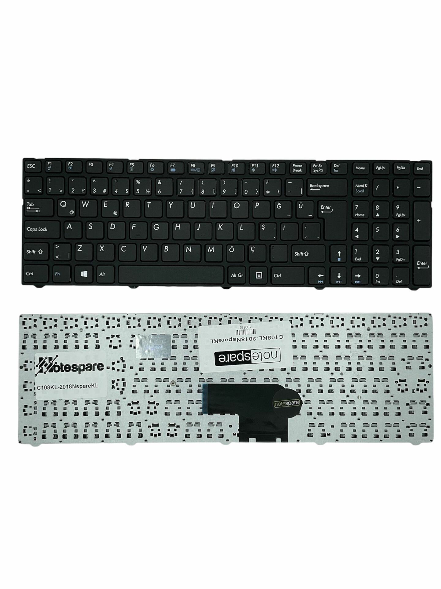 Casper ile Uyumlu Nirvana NB 15.6 C17, NB 15.6 CGU, NB 15.6 CSD Notebook Klavye Siyah TR