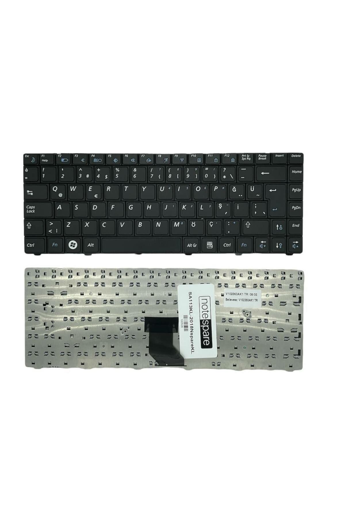 Samsung ile Uyumlu NP-R522-FS03TR, NP-R522-FS04TR, Np-R522-Fs05Tr Notebook Klavye Siyah TR