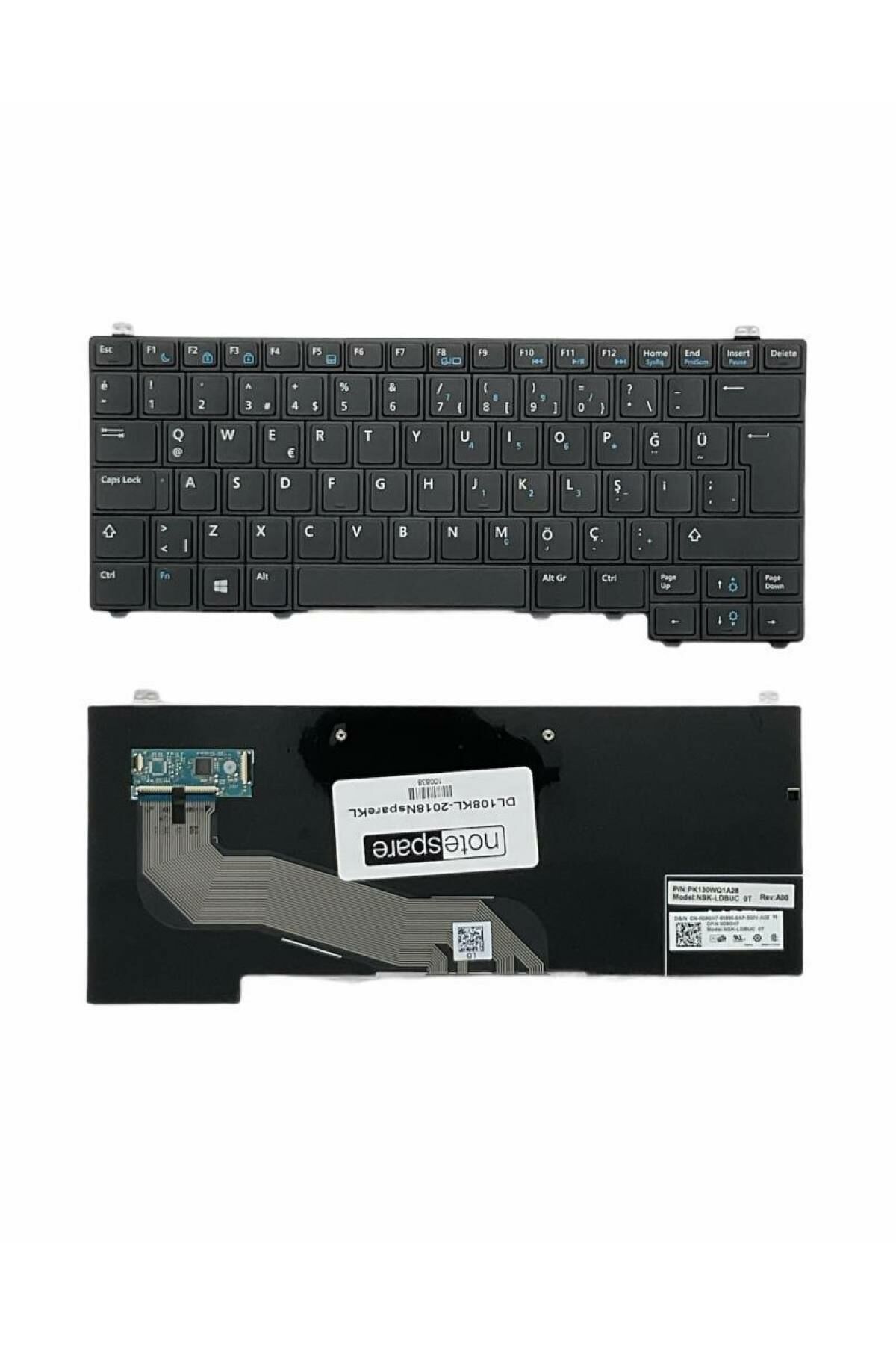 Dell ile Uyumlu 03KK86/3KK86, 074XP9/74XP9, 0D9GH7/D9GH7 Notebook Klavye Siyah TR