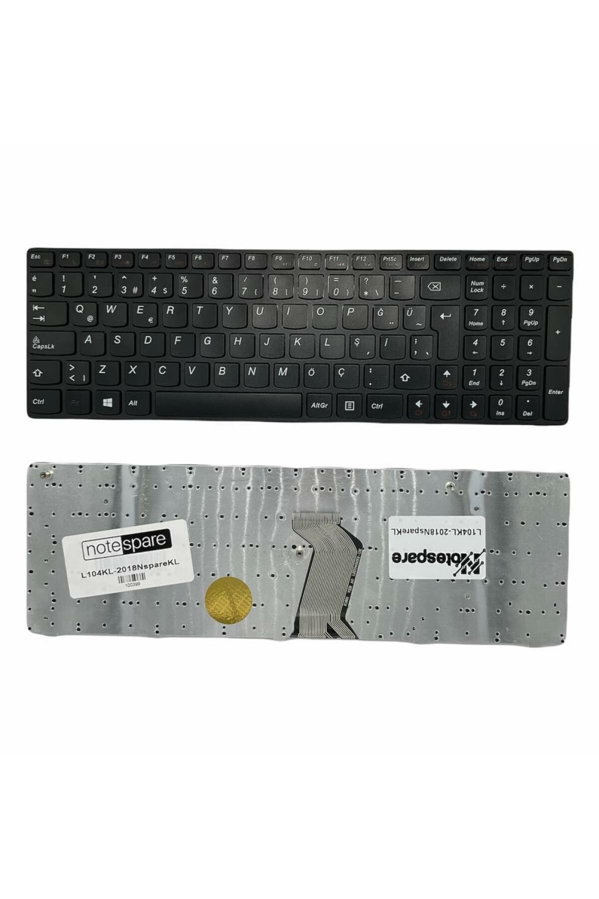 Lenovo ile Uyumlu 9Z.N5SSW.G01, 9Z.N5SSW.G0T Notebook Klavye Siyah TR