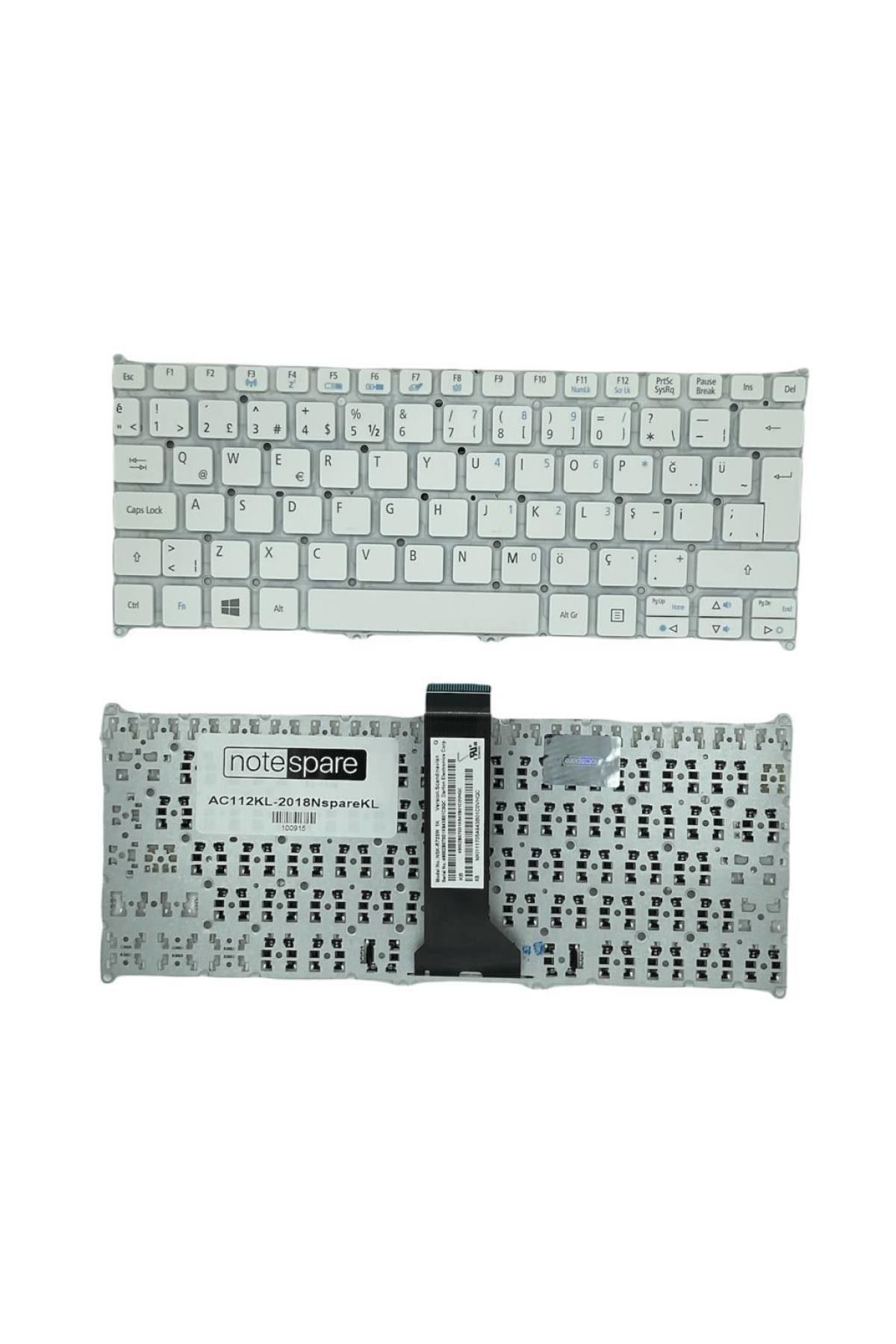 Acer ile Uyumlu NSK-R70SW 1, NSK-R71BW 1D Notebook Klavye Beyaz TR