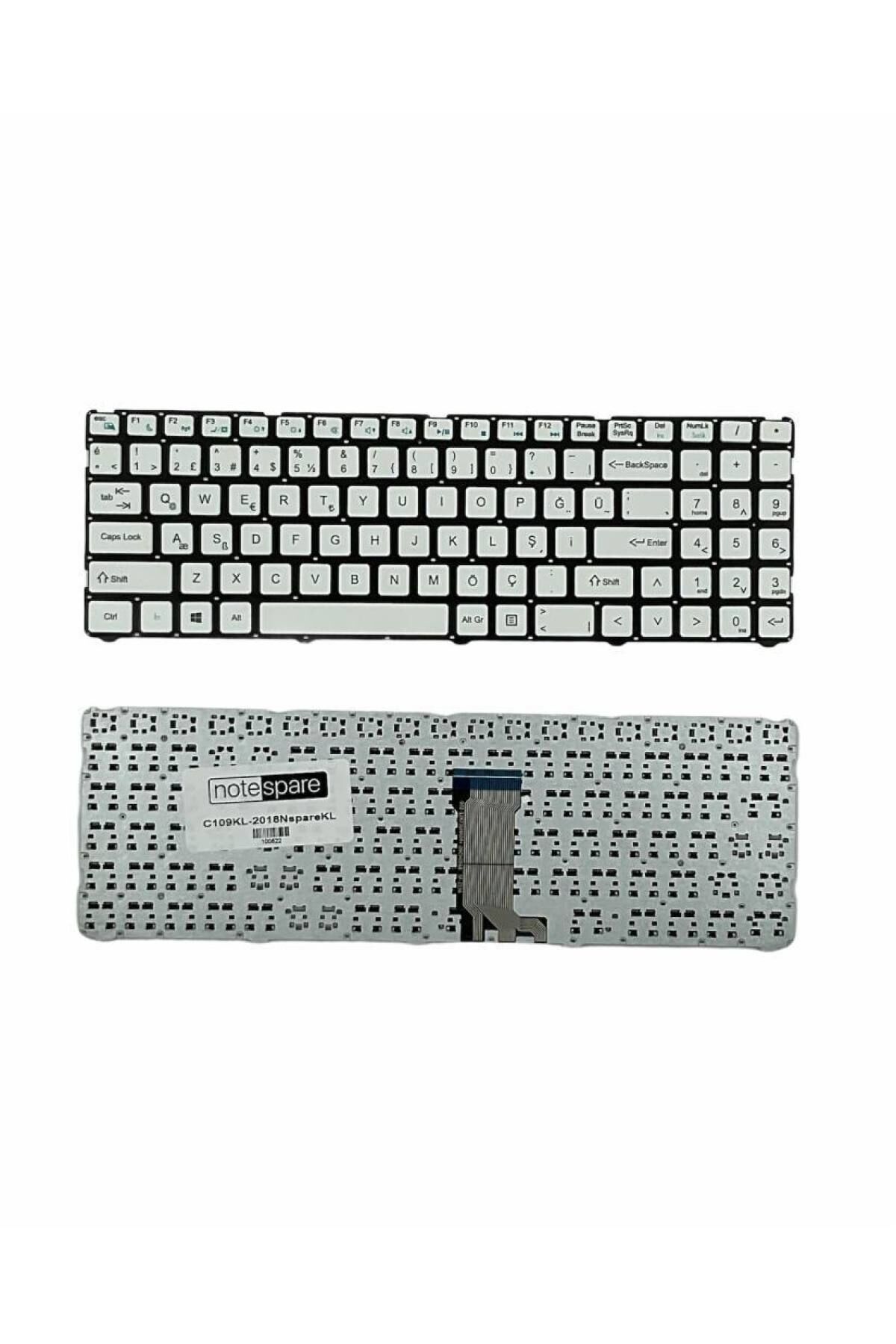 Casper ile Uyumlu Nirvana C650.8250-8T40T-S, C650.8250-8T40X-S Notebook Klavye Beyaz TR