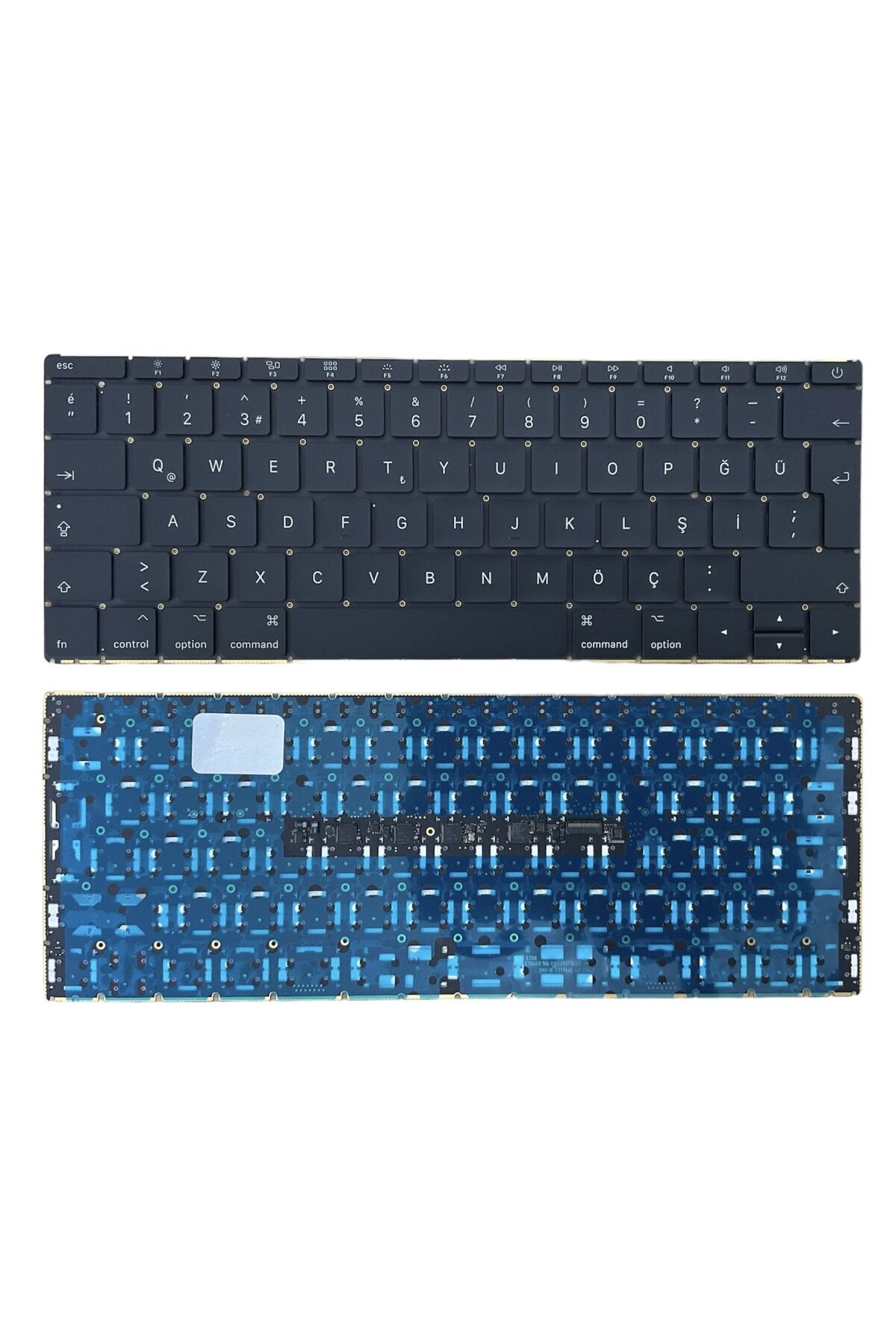 MacBook ile Uyumlu Retina 12’’ (2015) Notebook Klavye Siyah Büyük Enter Versiyon TR