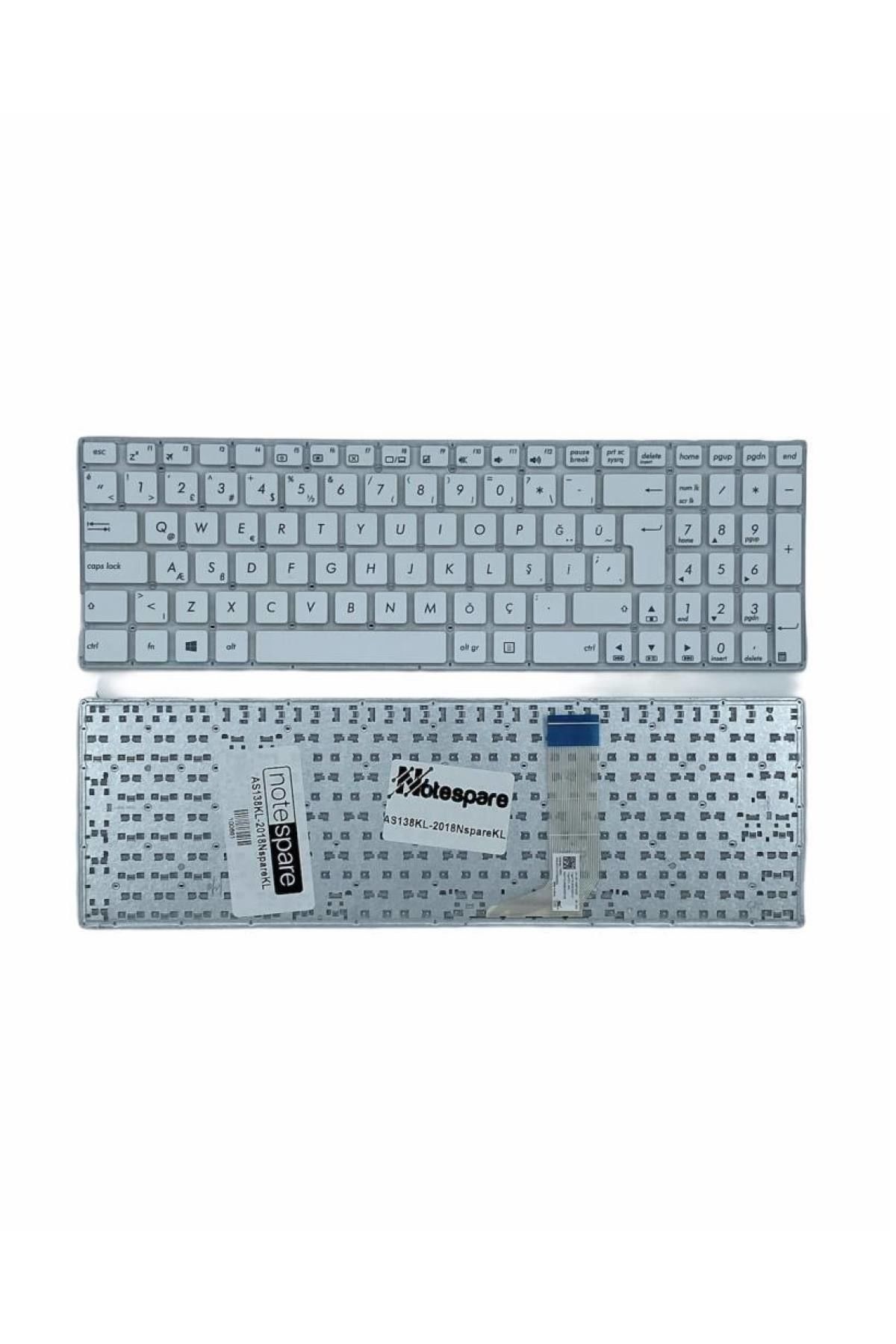 Asus ile Uyumlu R753UX-T4242T, R753UX-T7006T, X556UF-XX045D, X556UF-XX045T Notebook Klavye Beyaz TR