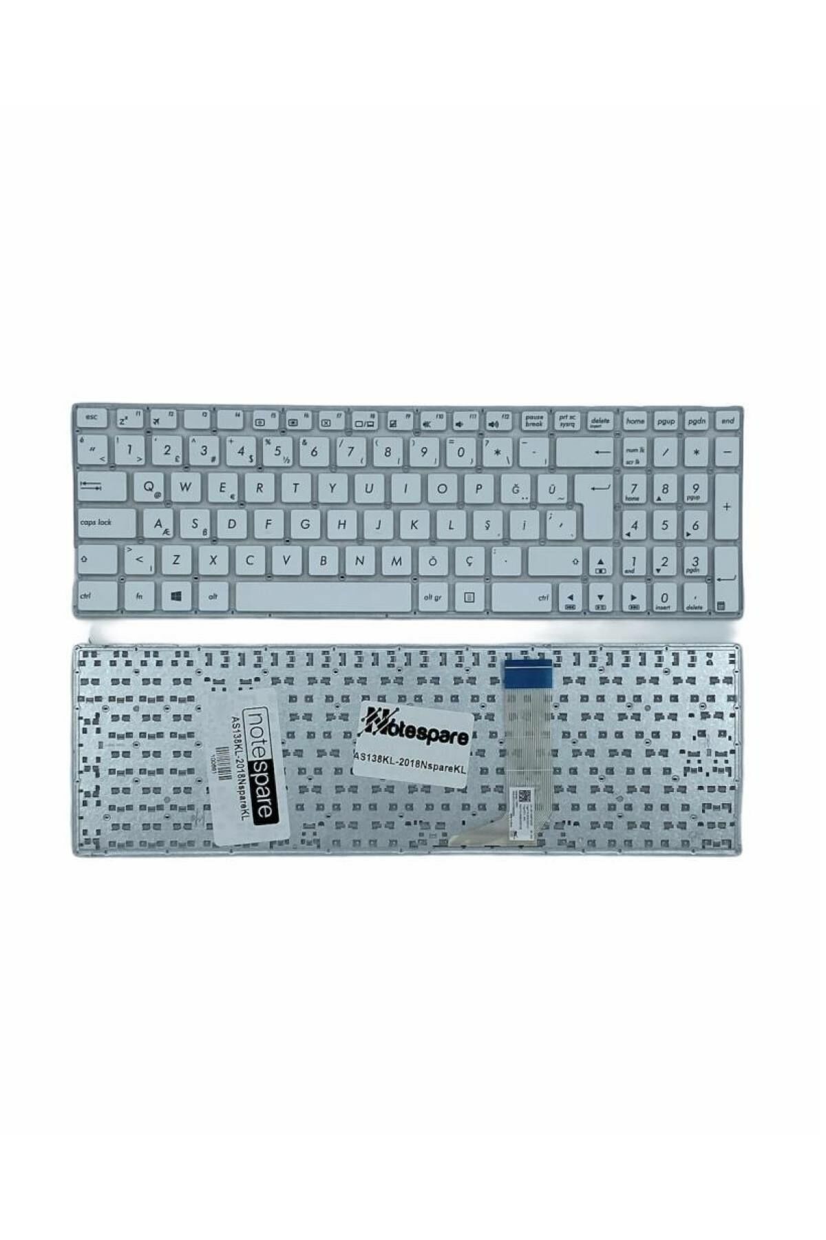 Asus ile Uyumlu X756UW, X756UX, X756UR-XX152TC Notebook Klavye Beyaz TR