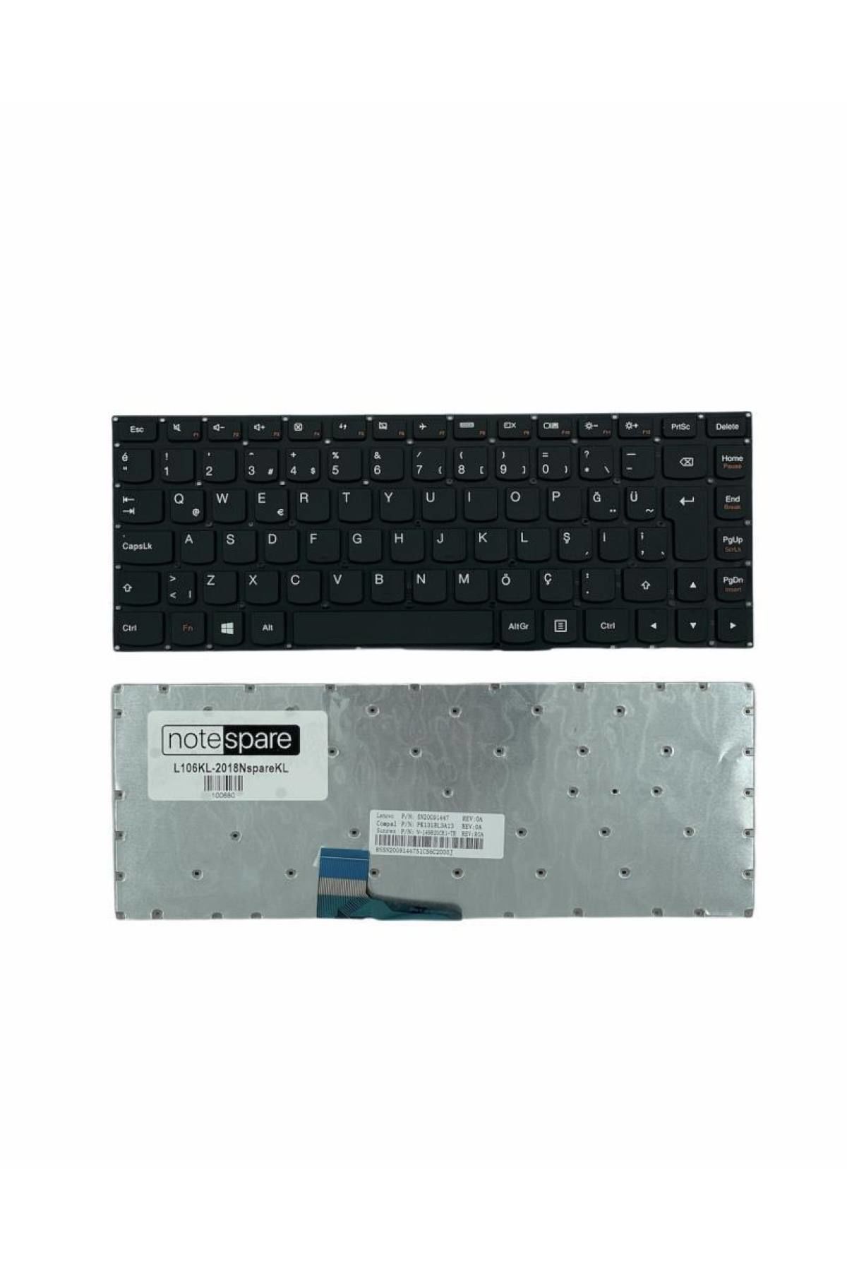 Lenovo ile Uyumlu IdeaPad Yoga 700-14ISK, 700-14ISK 80QD Notebook Klavye Siyah TR