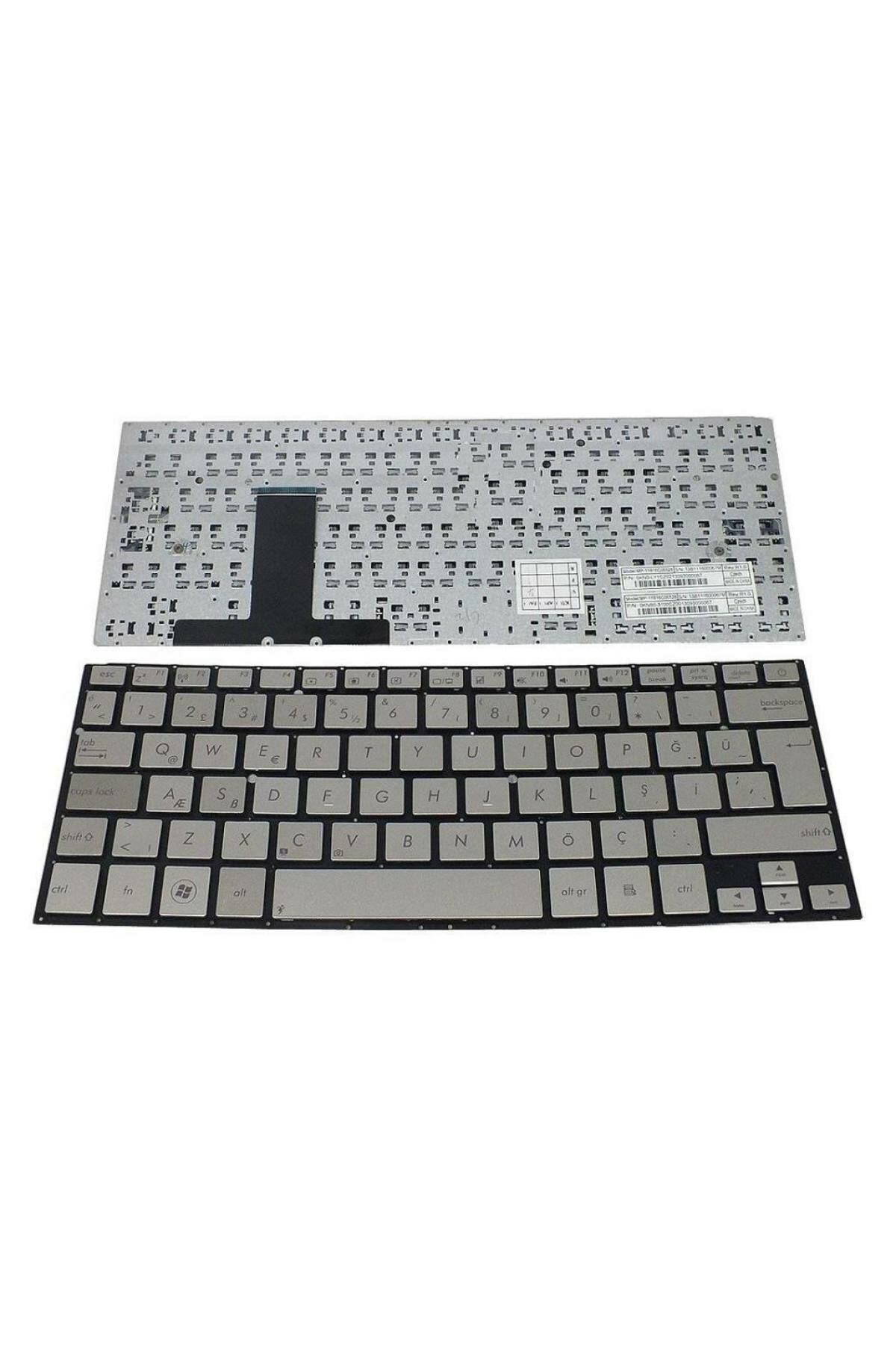 Asus ile Uyumlu Zenbook UX32LN-R3120H, UX32LN-R4060H, UX32VD-R3001V Notebook Klavye Gümüş Gri TR