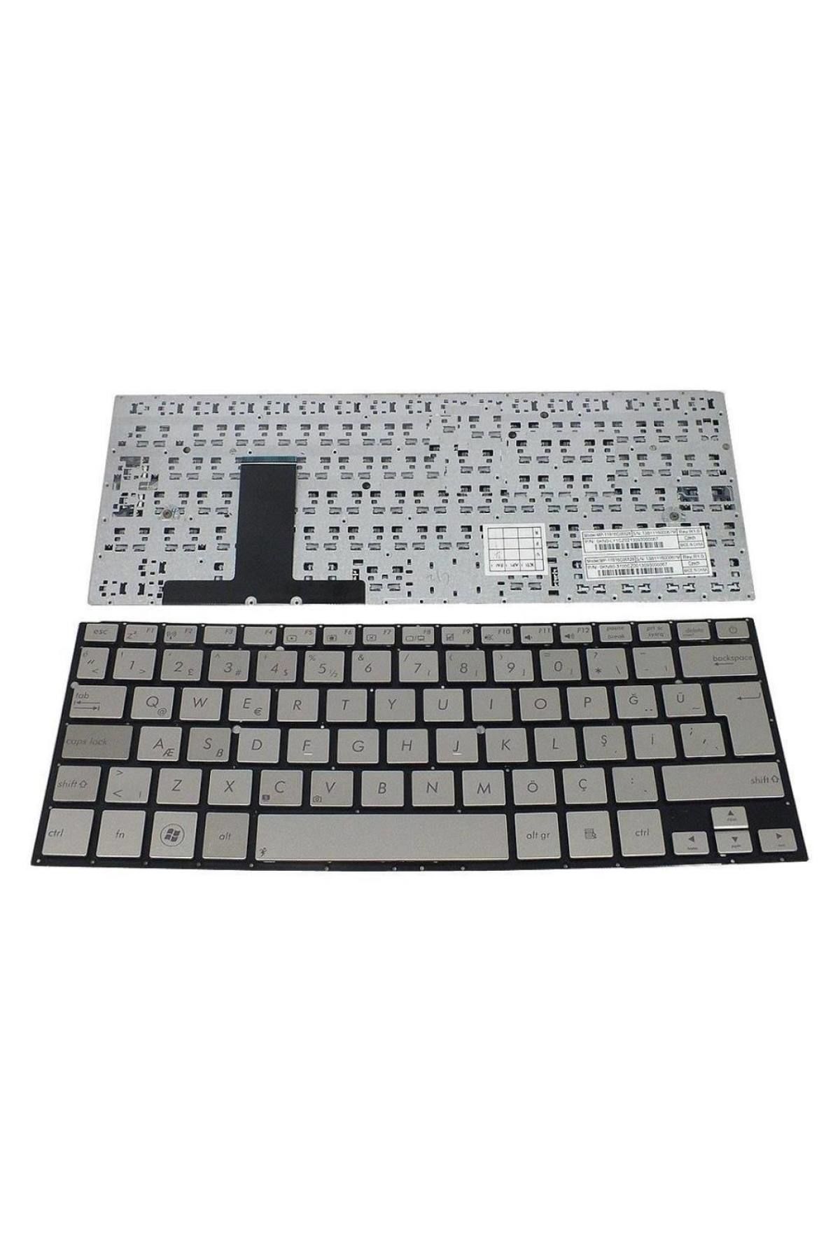 Asus ile Uyumlu Zenbook UX32VD-R3014H, UX32VD-R4002V Notebook Klavye Gümüş Gri TR