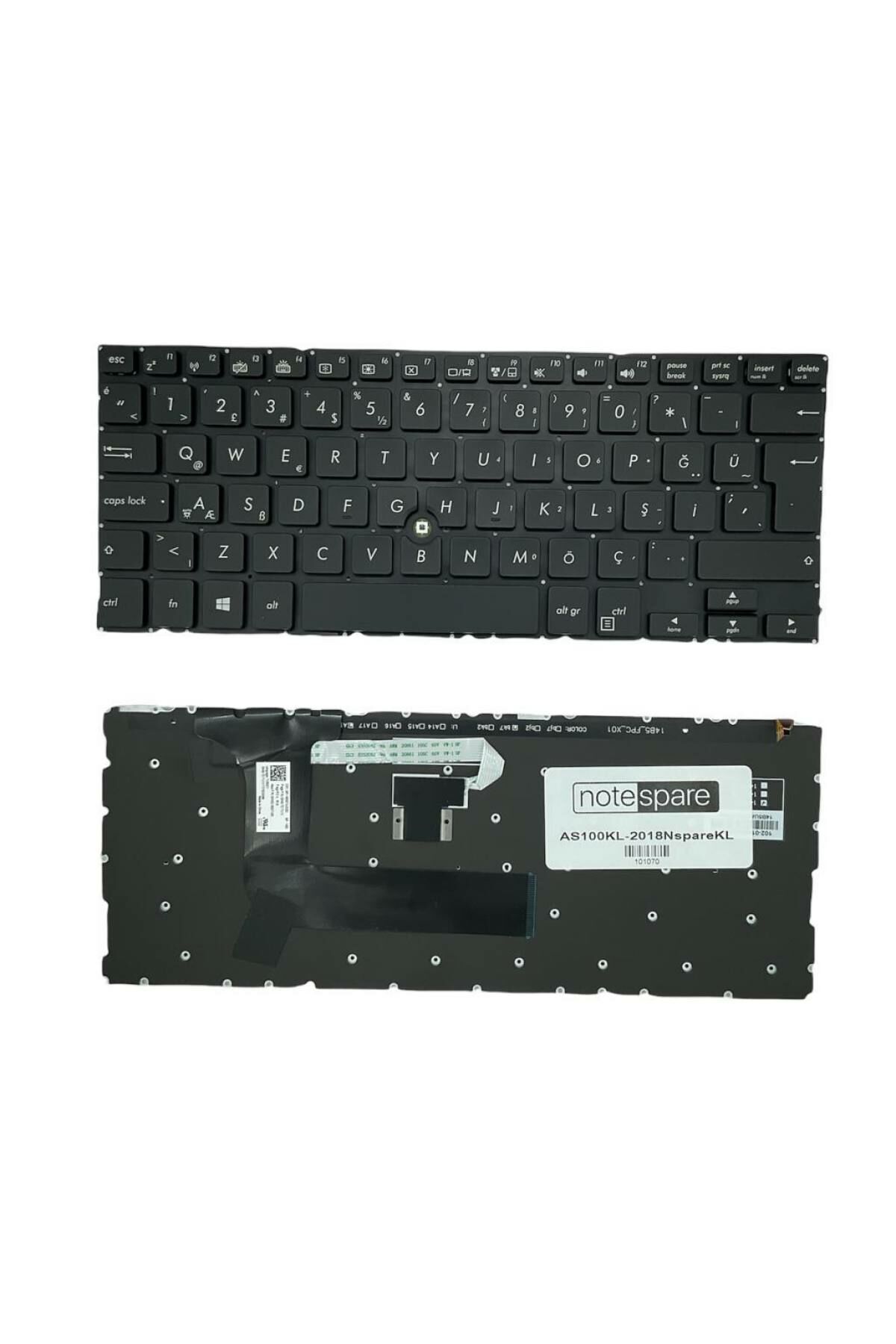 Asus ile Uyumlu MP-14B56TQJ5282 Notebook Klavye Işıklı Siyah TR