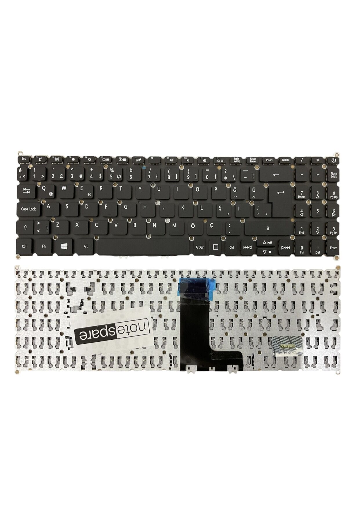 Acer ile Uyumlu Aspire 3 A315-42-R4M5, 3 A315-42-R5Y3 Notebook Klavye Siyah TR