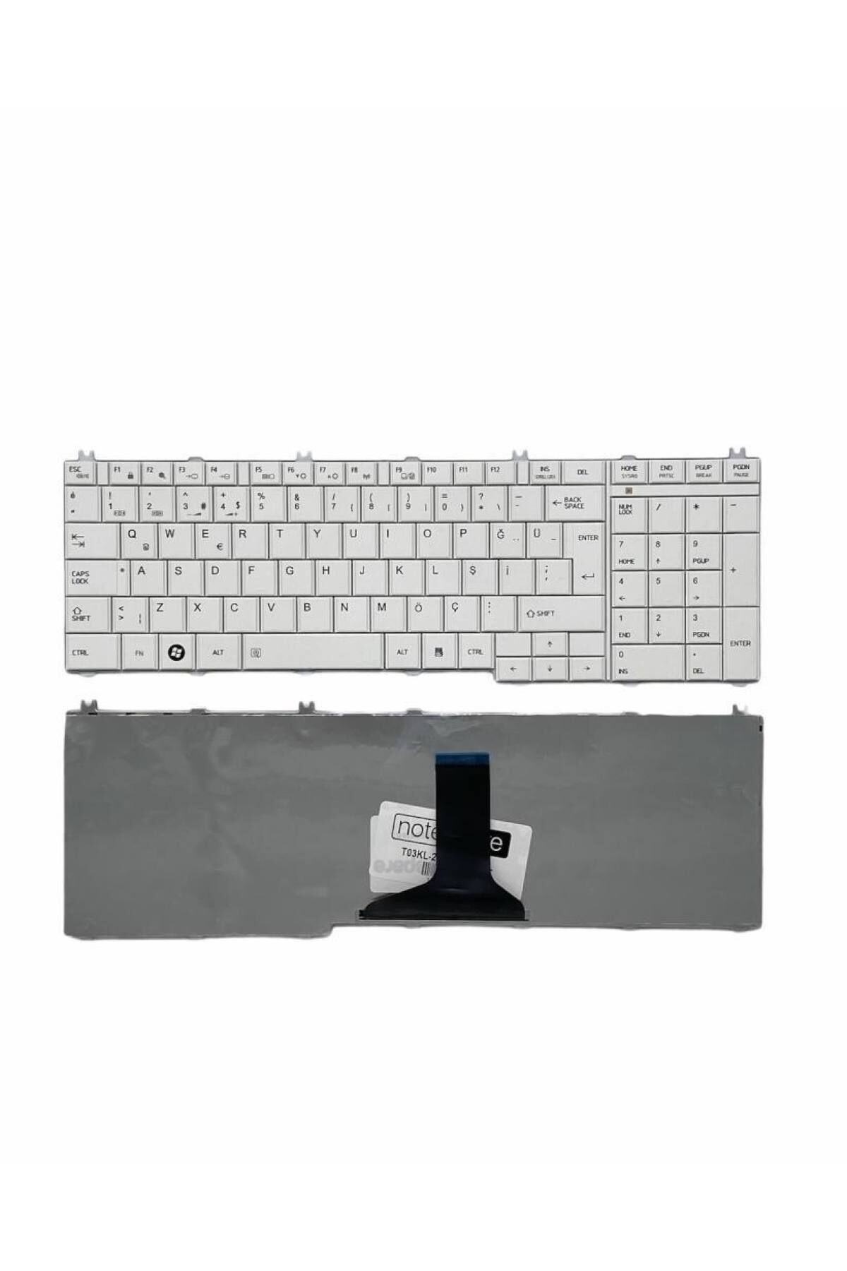 Toshiba ile Uyumlu Satellite L755-12K, L755-12P, L755-12R, L755-12T Notebook Klavye Beyaz TR