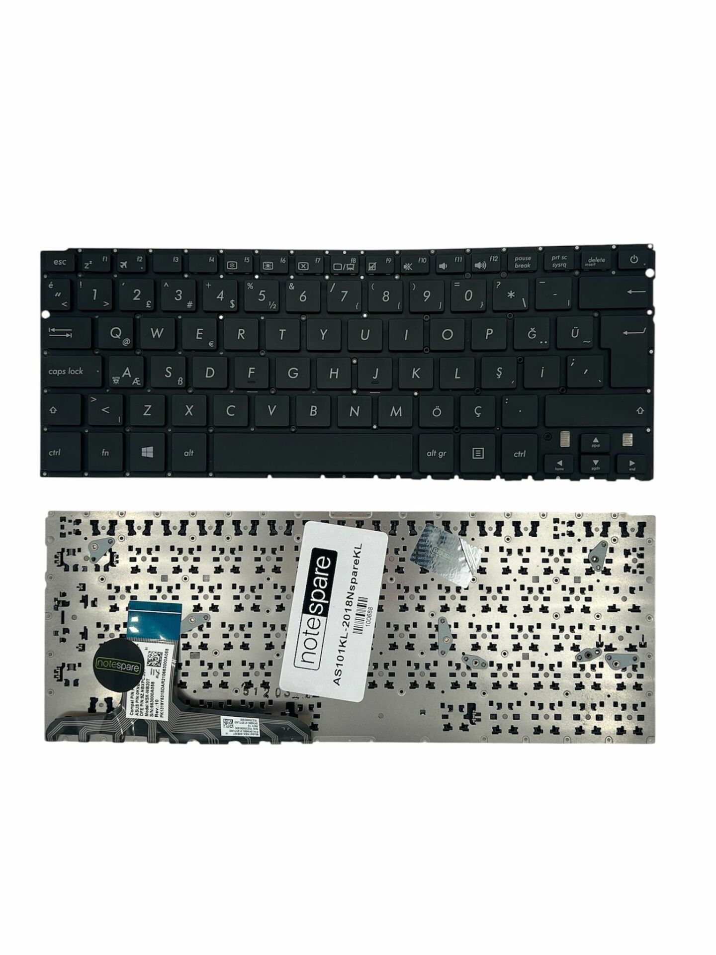 Asus ile Uyumlu Zenbook UX305FA-ASM1, UX305FA-FB041H, UX305FA-FC011H Notebook Klavye Siyah TR