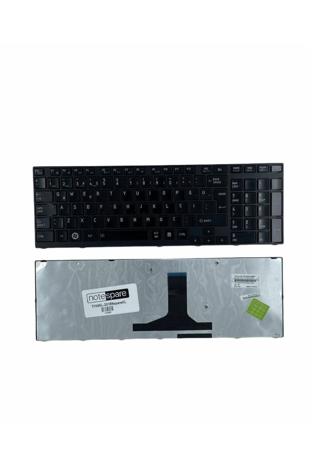 Toshiba ile Uyumlu Satellite A665-124, A665-127, A665-12E, A665-12K Notebook Klavye Siyah TR