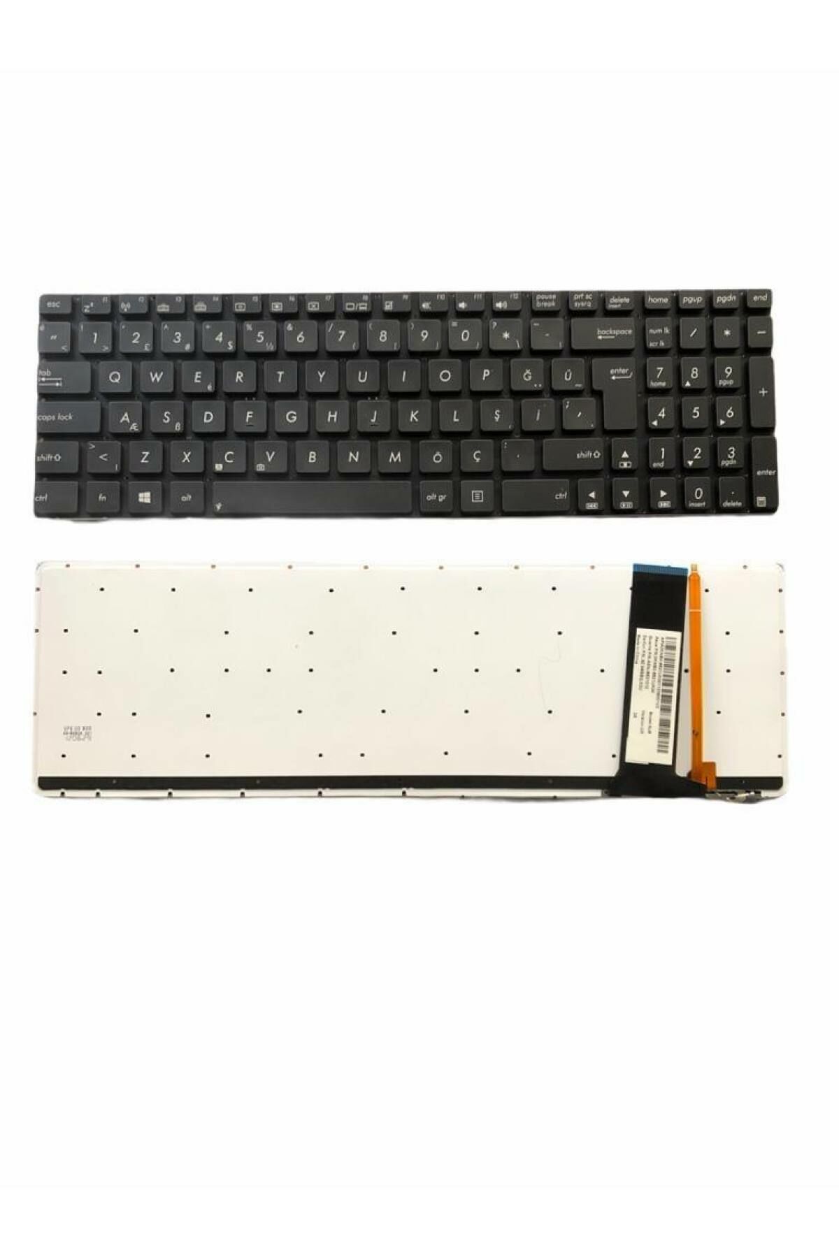 Asus ile Uyumlu G56, G56J, G56JK, G56JR, GL550, GL550J Notebook Klavye Işıklı Siyah TR