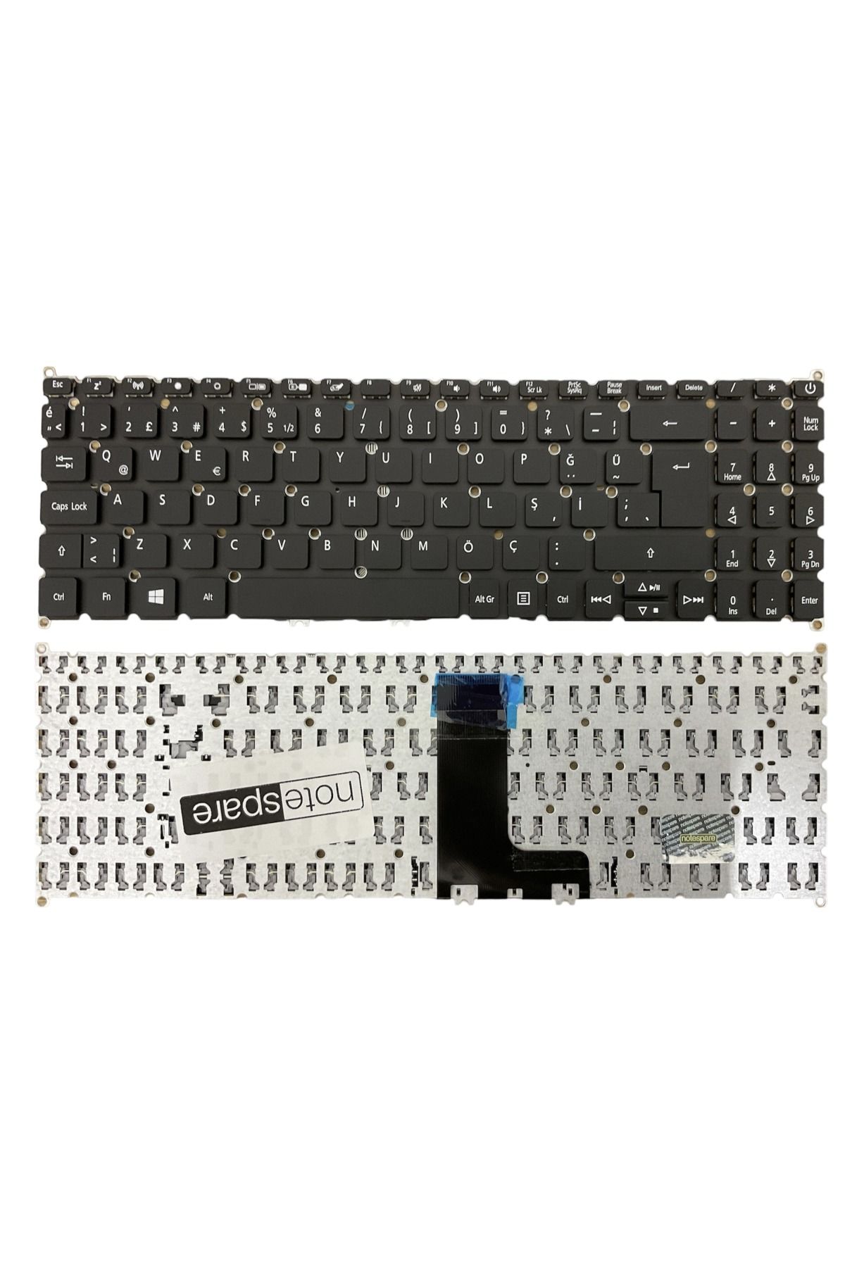 Acer ile Uyumlu Aspire 3 A315-55KG-33RH, 3 A315-56-327T Notebook Klavye Siyah TR