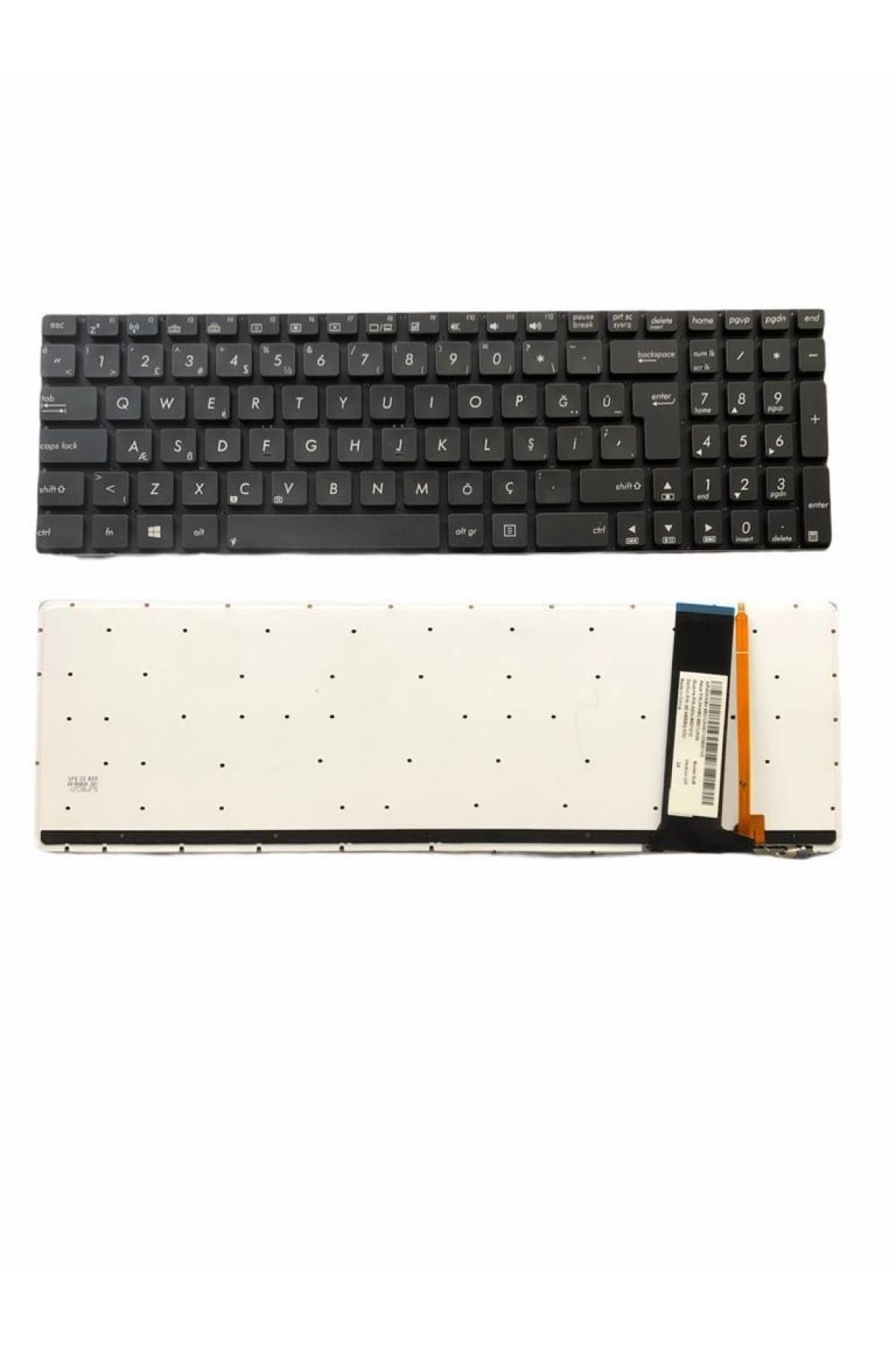 Asus ile Uyumlu N550, N550J, N550JA, N550JK, N550JV, N550JX Notebook Klavye Işıklı Siyah TR