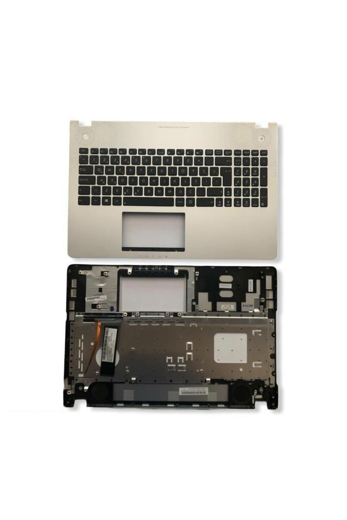 Asus ile Uyumlu 9Z.N8BBU.G0T, 9Z.N8BBU.L01, 9Z.N8BSQ.101 Gümüş Üst Kasa Işıklı Klavye Siyah TR