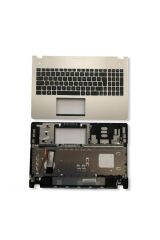 Asus ile Uyumlu 9Z.N8BBU.G0T, 9Z.N8BBU.L01, 9Z.N8BSQ.101 Gümüş Üst Kasa Işıklı Klavye Siyah TR
