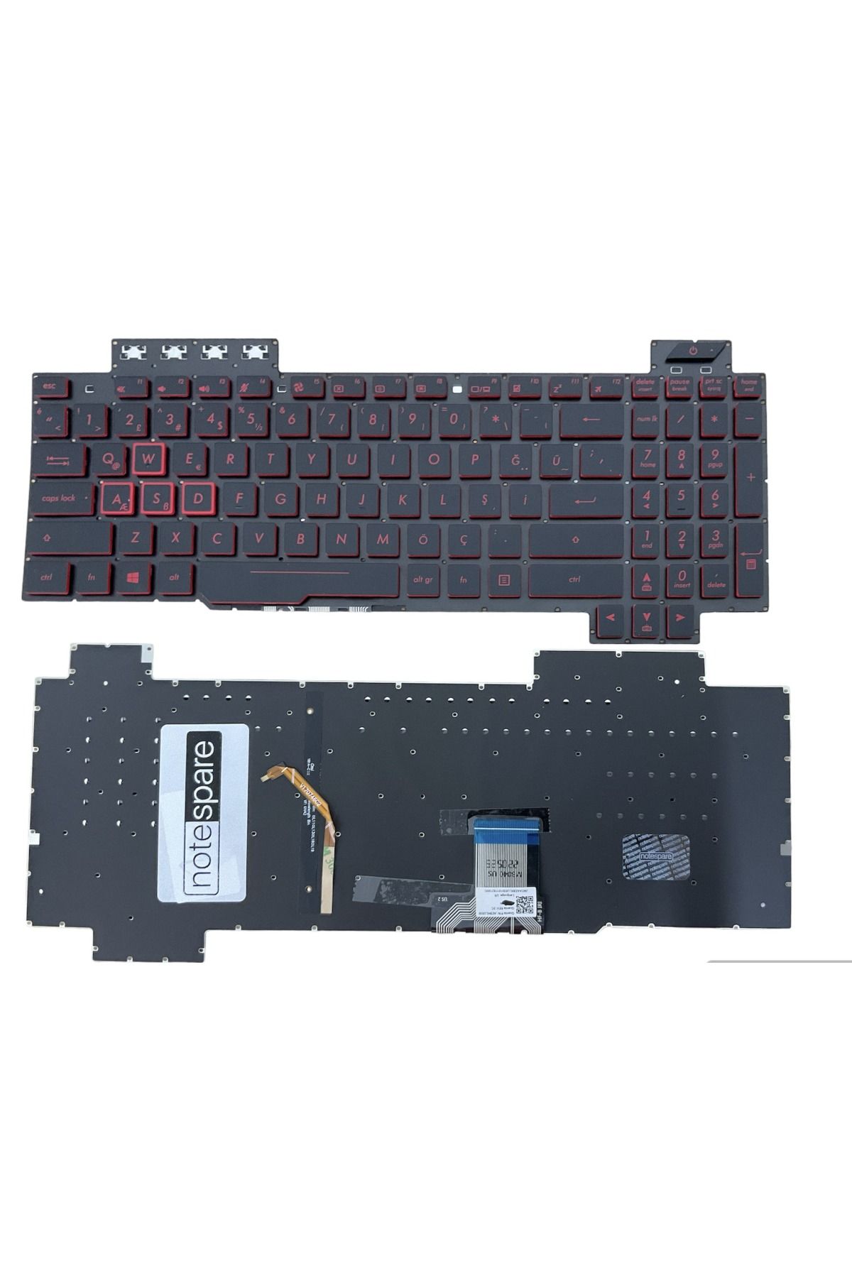 Asus ile Uyumlu FX504GD-78250, FX504GD-E4219 Klavye Işıklı Siyah Küçük Enter Versiyon TR