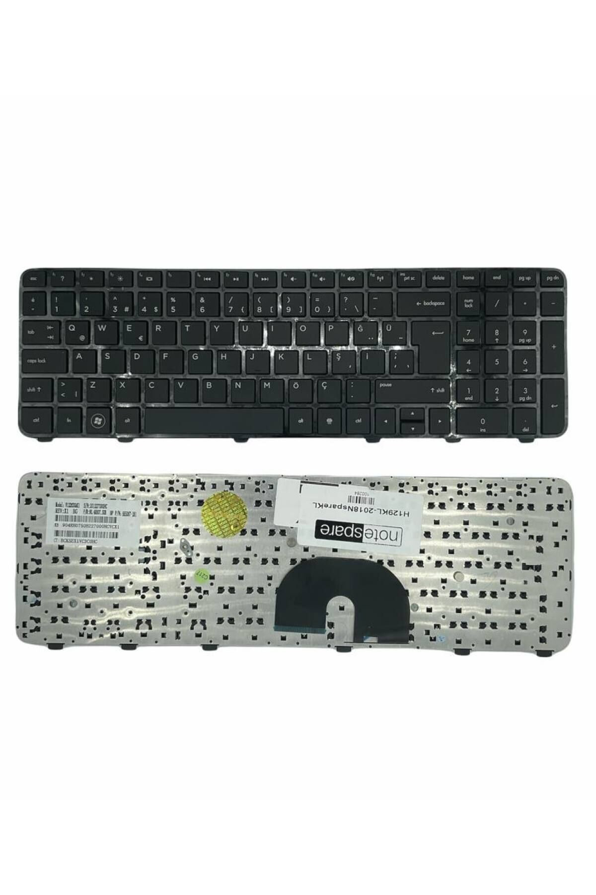Hp ile Uyumlu Pavilion DV6-6020ET (LL045EA), DV6-6020ET (LL045EA) Notebook Klavye Siyah TR
