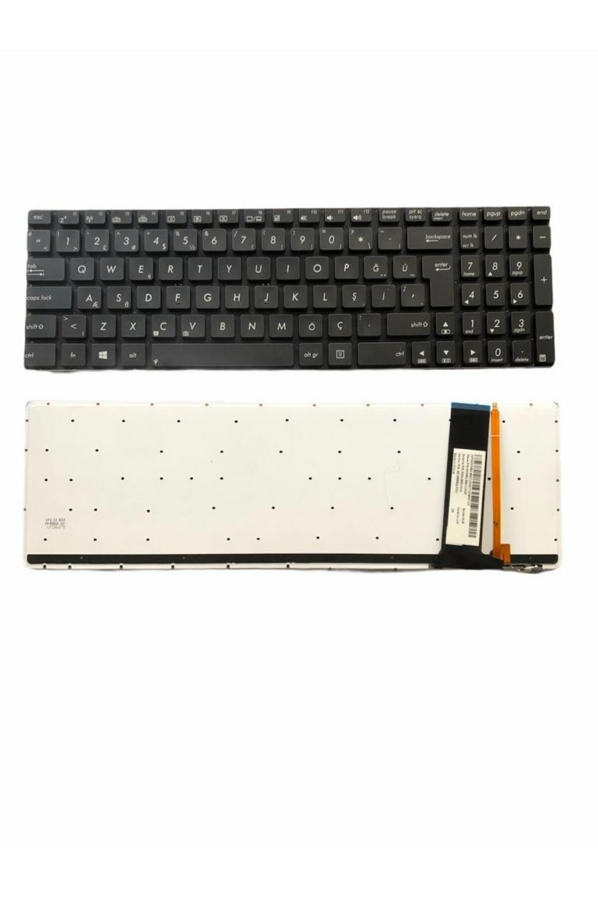 Asus ile Uyumlu Q550LF-BBI7T07 Notebook Klavye Işıklı Siyah TR