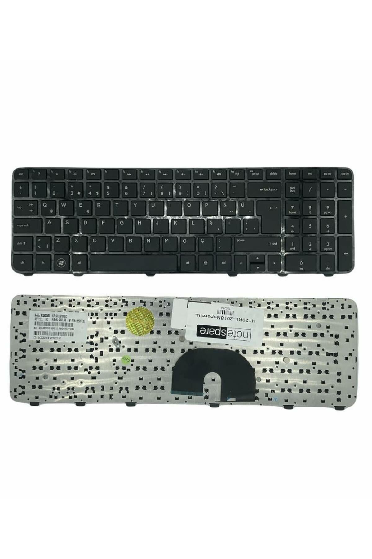 Hp ile Uyumlu Pavilion DV6-6B05ET (A3C22EA), DV6-6B05ET (A3C22EA) Notebook Klavye Siyah TR
