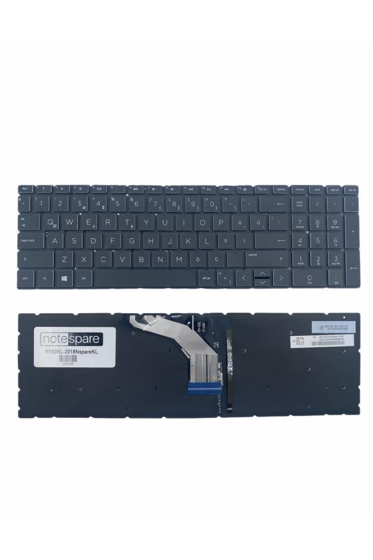 Hp ile Uyumlu Pavilion Gaming 15-cx0043nt (9FD92EA) Işıklı Klavye Siyah TR