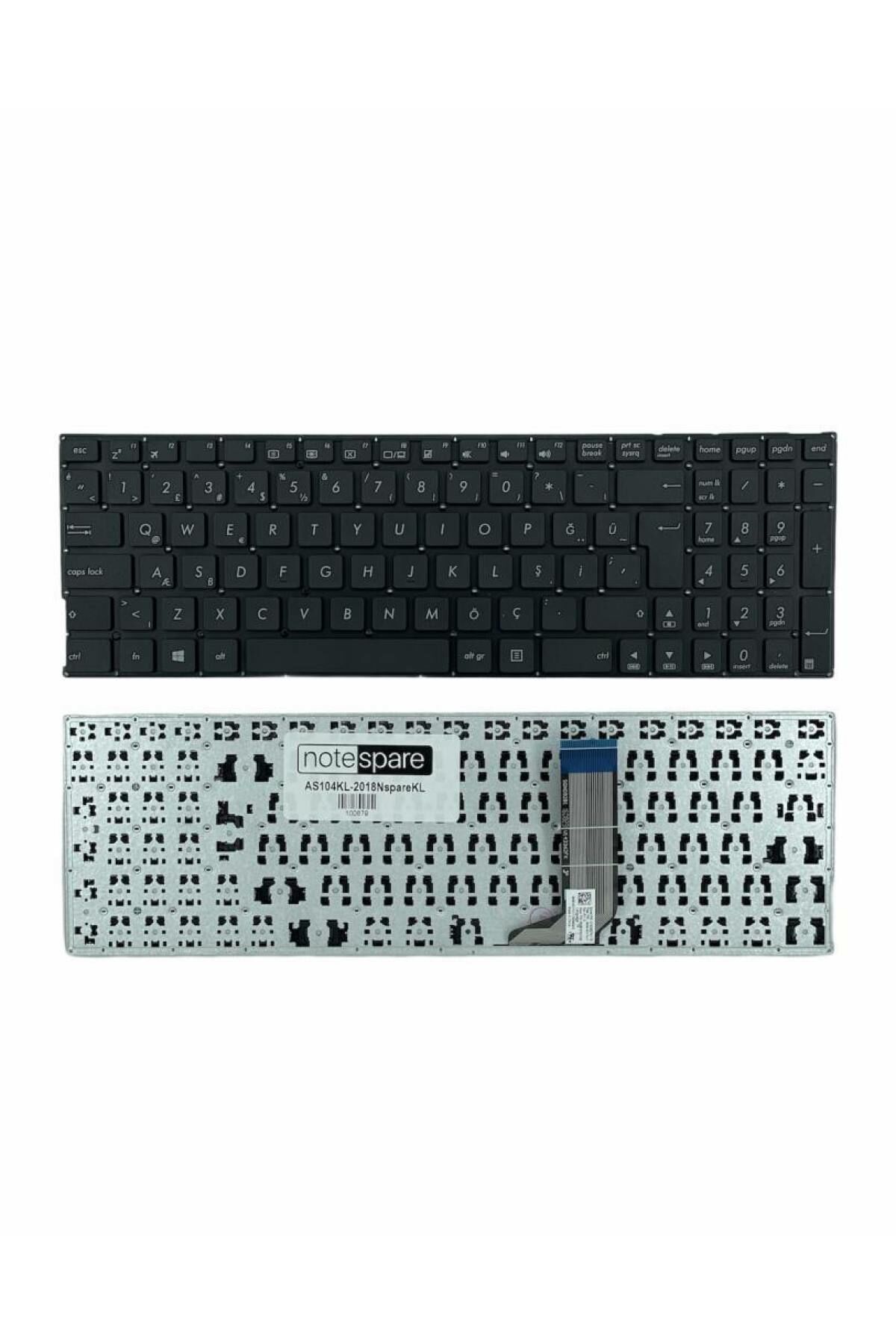 Asus ile Uyumlu 9Z.N8S0M.D01, 9Z.N8S0M.R0U, 9Z.N8SSQ.001 Notebook Klavye Siyah TR