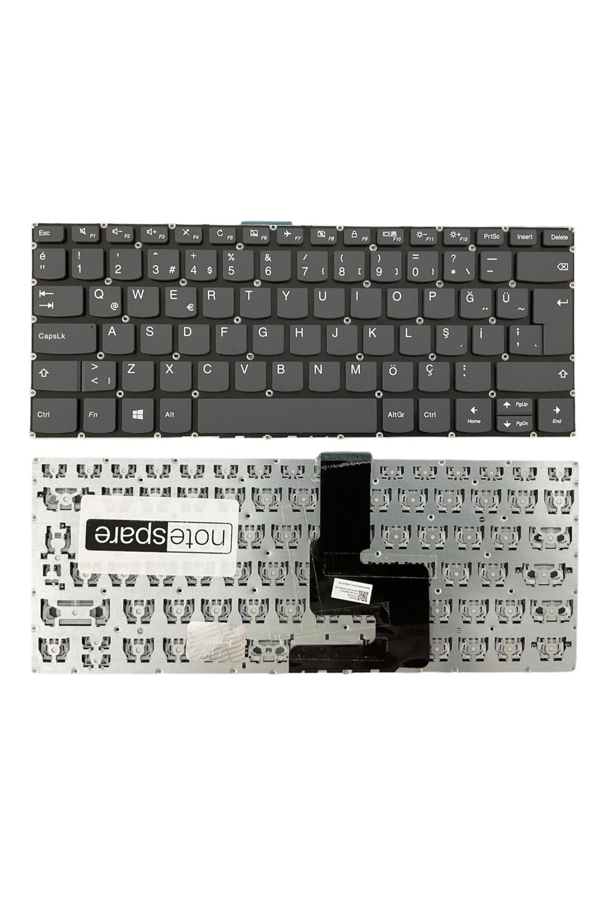 Lenovo ile Uyumlu V130-14IKB 81HQS02900, V330-14ARR 81B1000GTX Notebook Klavye Füme TR