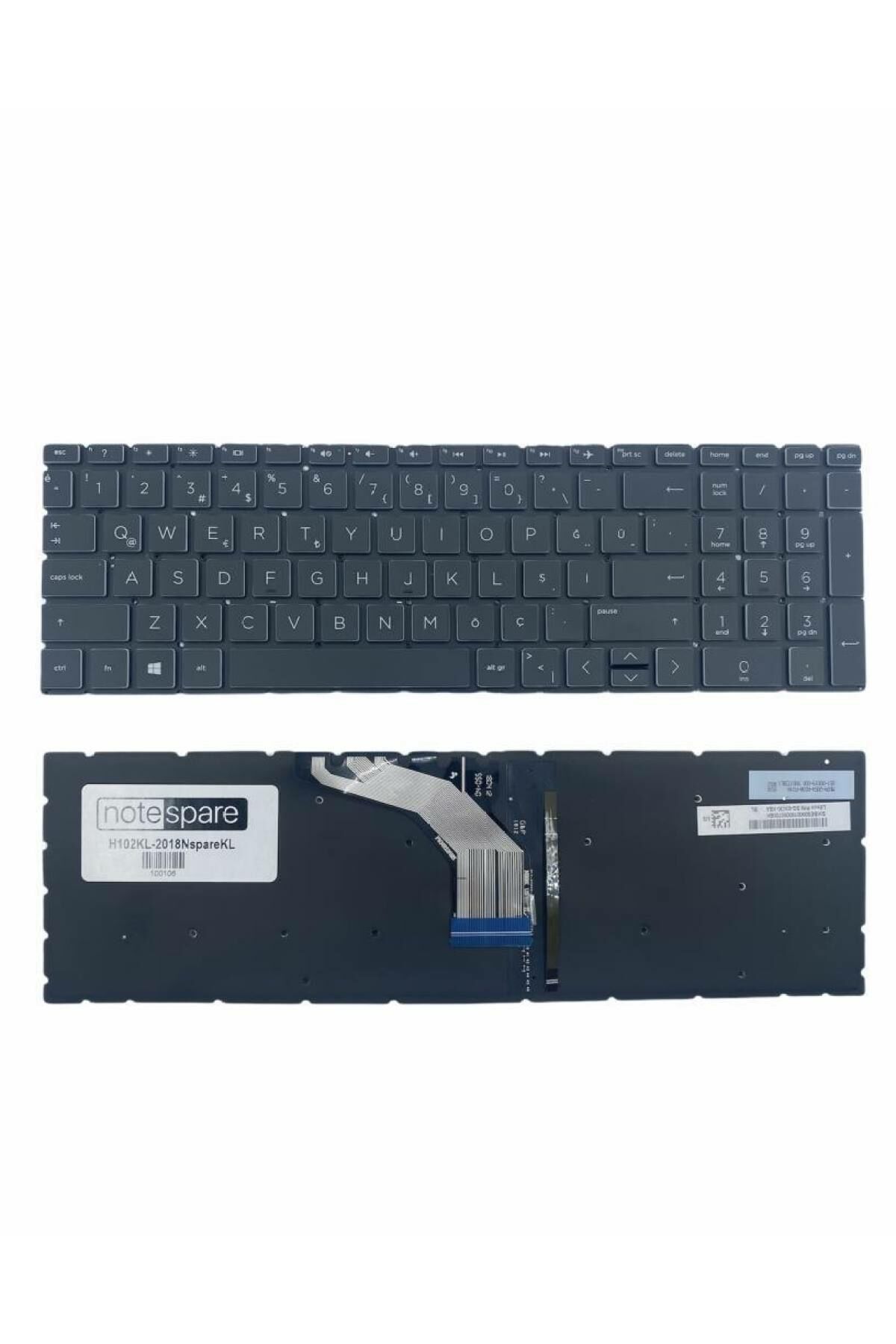 Hp ile Uyumlu Pavilion Gaming 15-dk0023nt (1S8C1EA) Işıklı Klavye Siyah TR