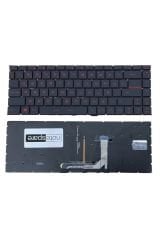 Msi ile Uyumlu GF63 Thin 11UC-616XTRV1 Klavye Işıklı Siyah Kırmızı Tuşlu TR Küçük Enter Versiyon
