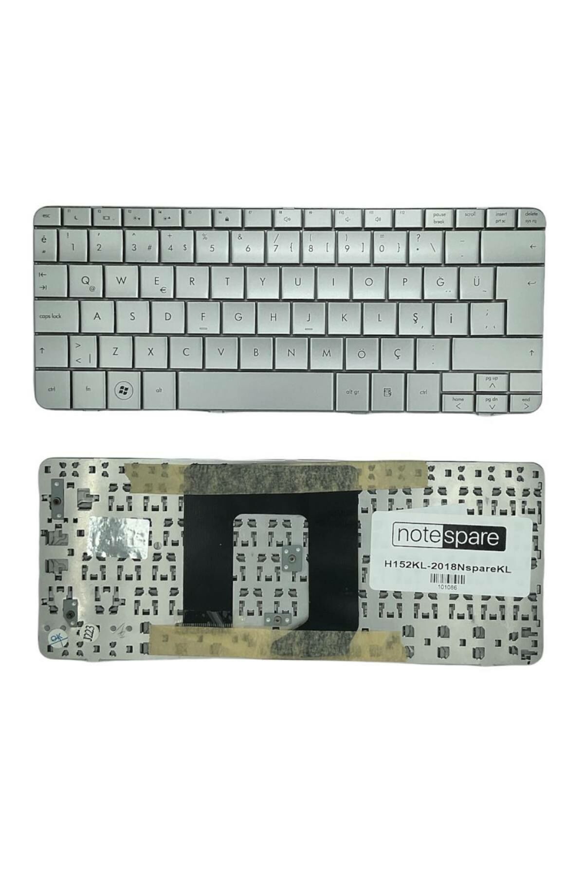 Hp ile Uyumlu Pavilion dm1-1010et (VR607EA), dm1-1010st (VR603EA) Notebook Klavye Gümüş Gri TR