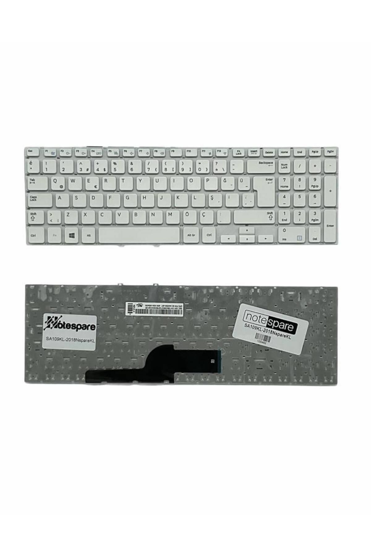 Samsung ile Uyumlu NP270E5U-K01TR, NP270E5U-K03TR, NP270E5U-X01TR Notebook Klavye Beyaz TR