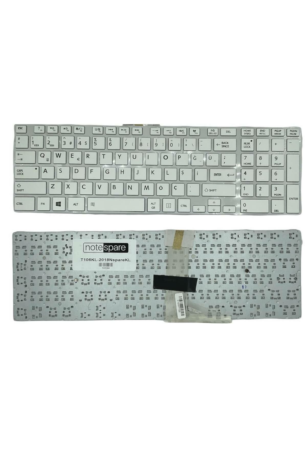 Toshiba ile Uyumlu Satellite C55D-A-103, C55D-A-104, C55D-A-10G Notebook Klavye Beyaz TR