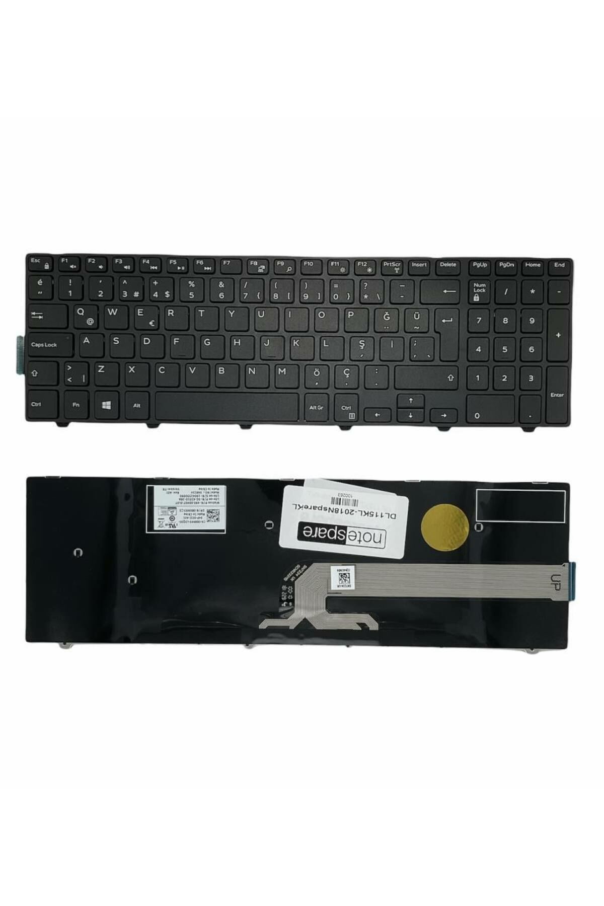 Dell ile Uyumlu Inspiron 3542 B21W45C, 3542 B21W81C, 3542 B51F45C Notebook Klavye Siyah TR