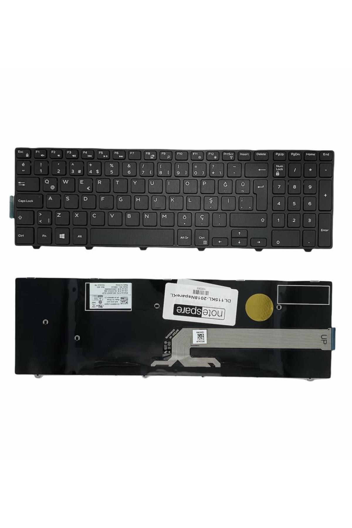 Dell ile Uyumlu Inspiron 3542 B51F81C, 3542 B51W45C, 3542 B51W81C Notebook Klavye Siyah TR