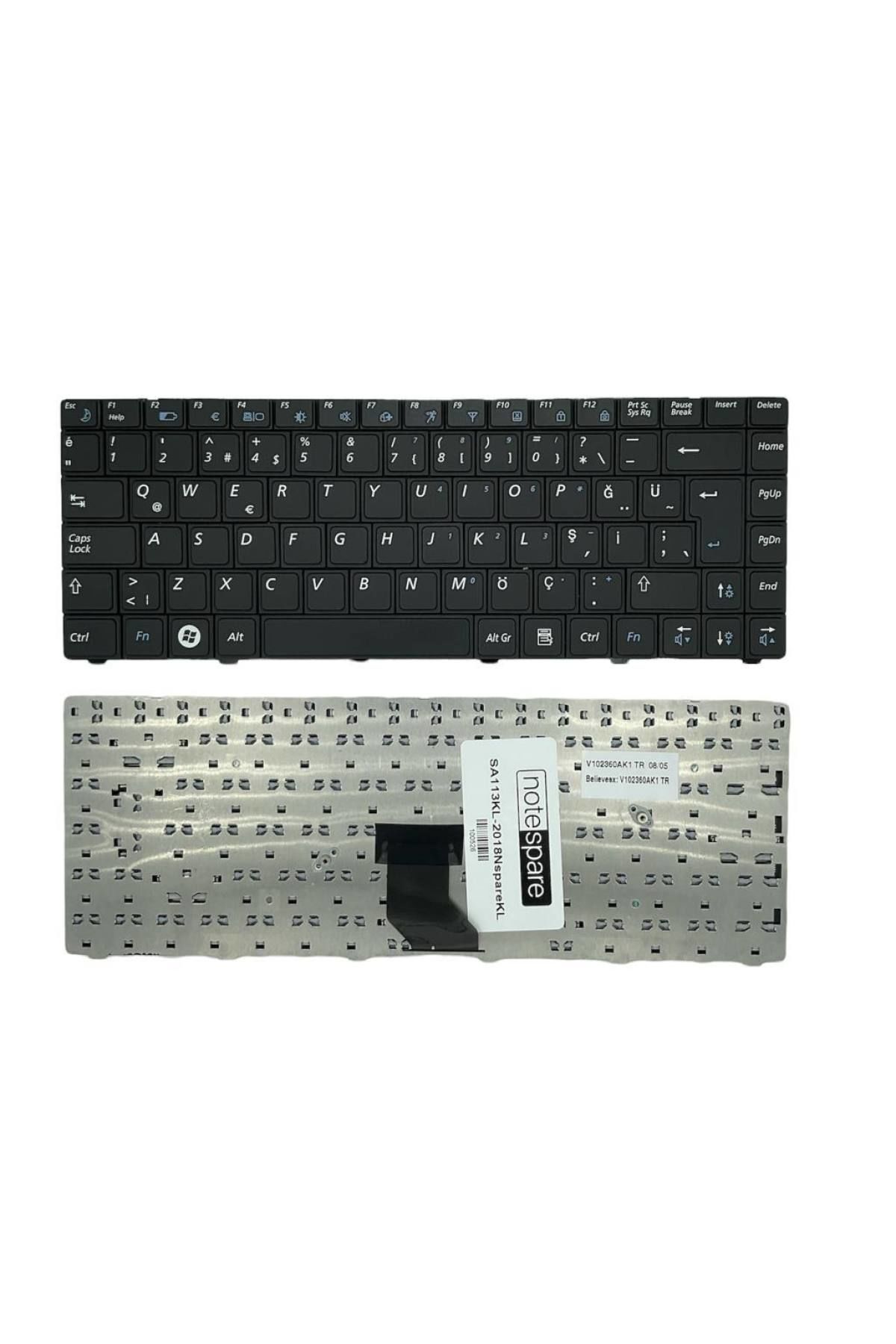 Samsung ile Uyumlu NP-R522-JS09TR, NP-R522-JS0ATR, NP-R522-XA01TR Notebook Klavye Siyah TR