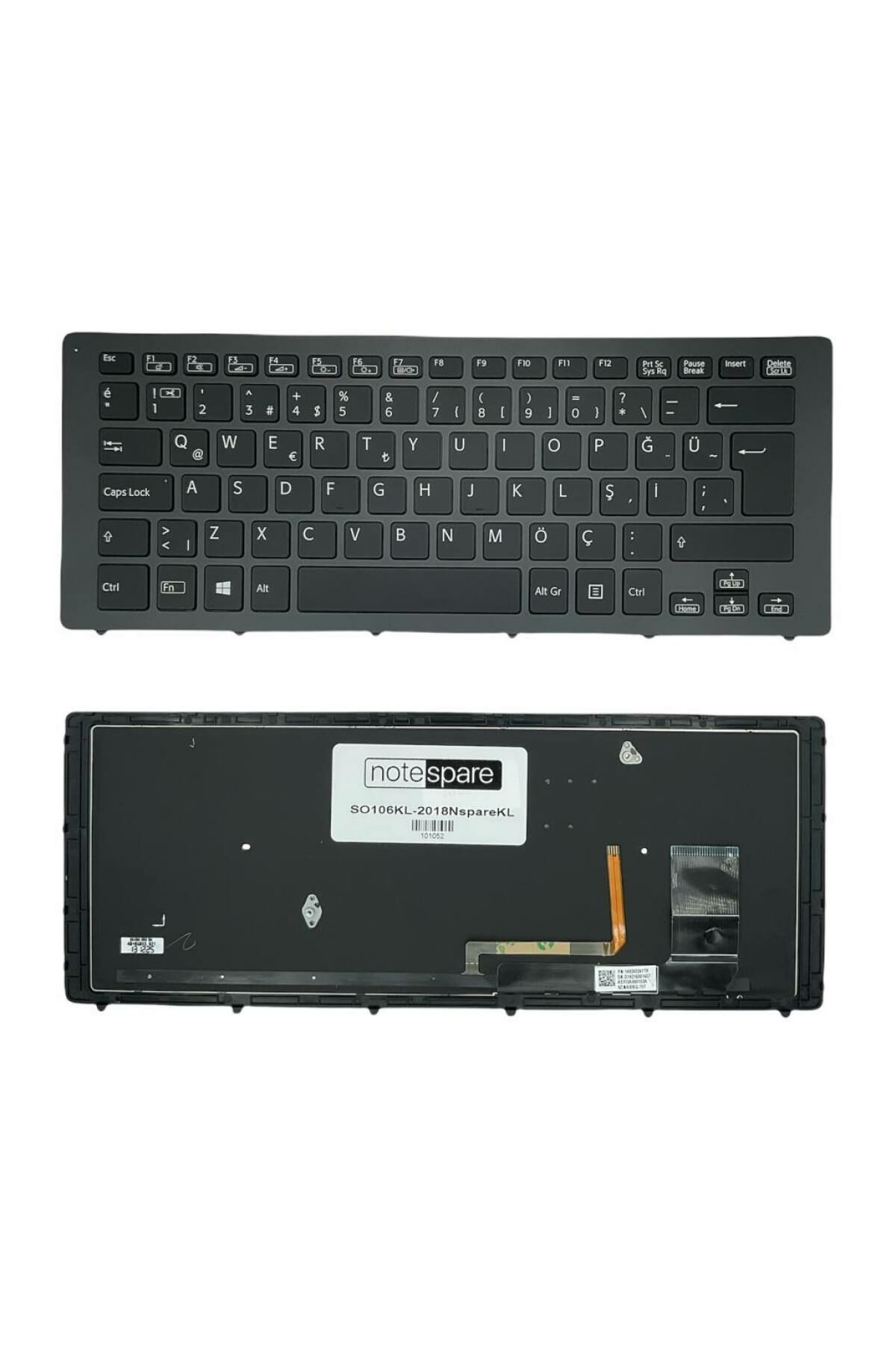 Sony ile Uyumlu Vaio SVF15N2F4R, SVF15N2G4R, SVF15N2H4R Notebook Klavye Işıklı Siyah TR
