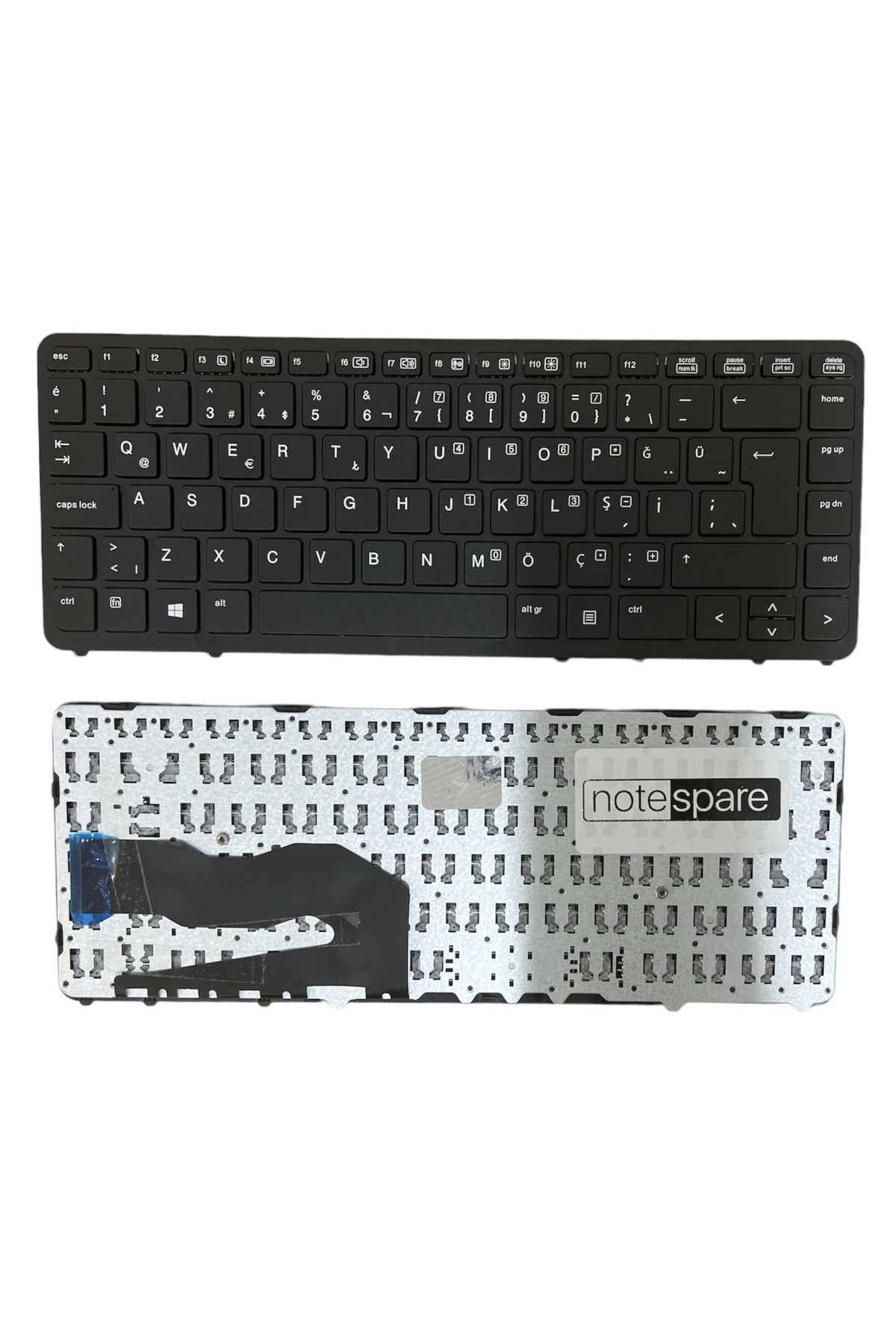 Hp ile Uyumlu EliteBook 840 G1 H5G18EA, 840 G1 H5G26EA Notebook Klavye Siyah TR Çerçeveli
